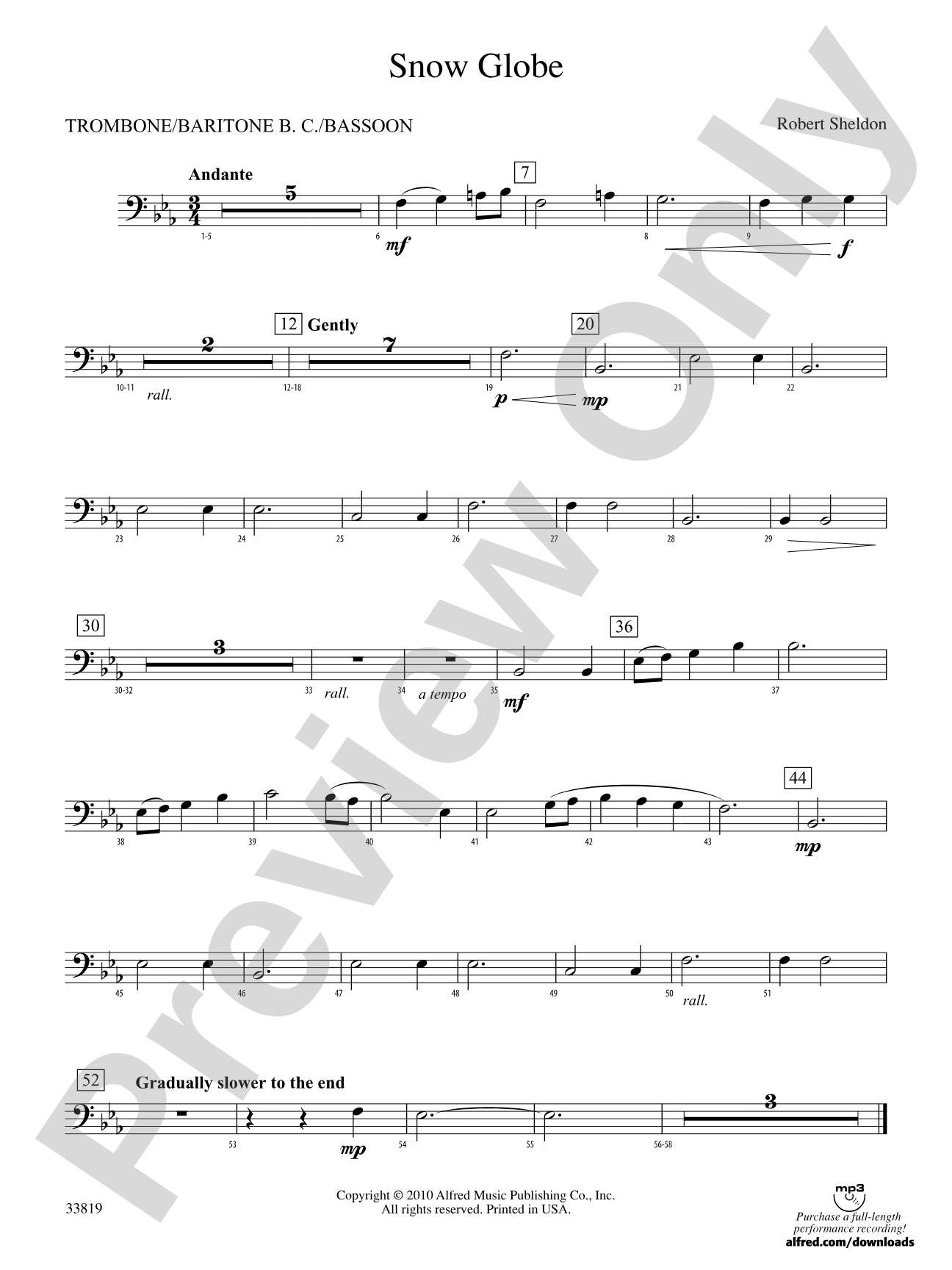 Snow Globe: 1st Trombone