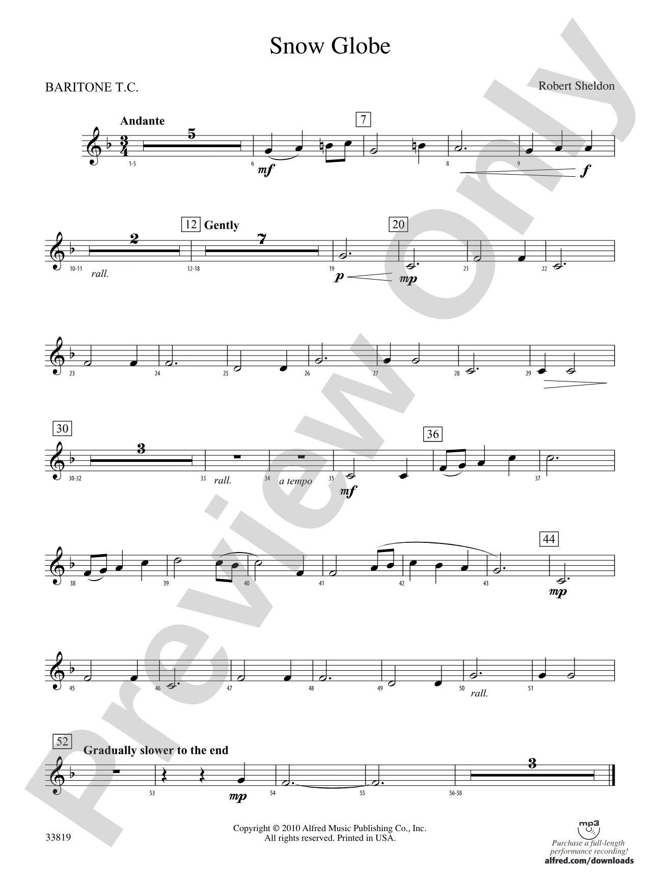 Snow Globe: (wp) Baritone T.C.