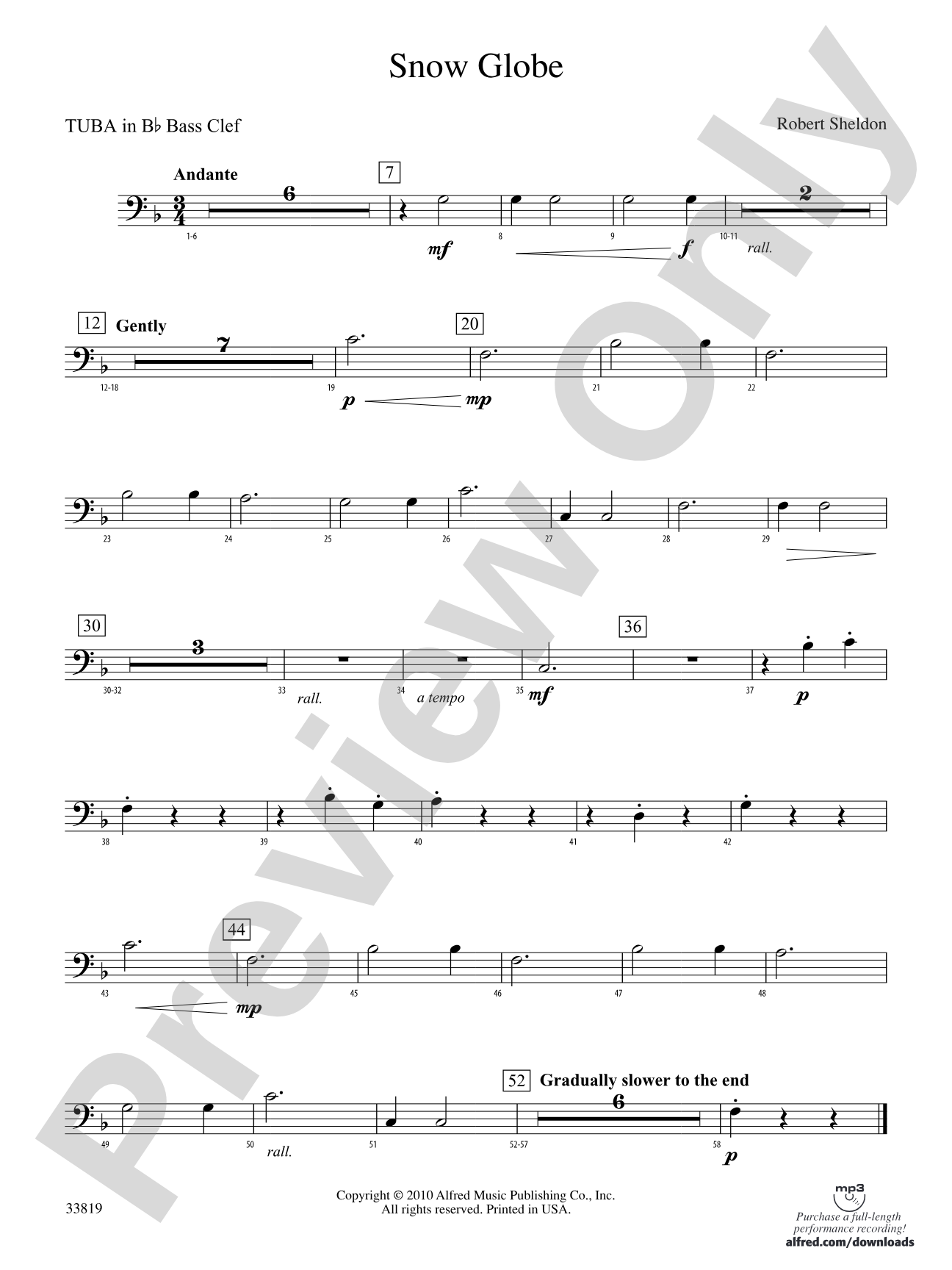 Snow Globe: (wp) B-flat Tuba B.C.