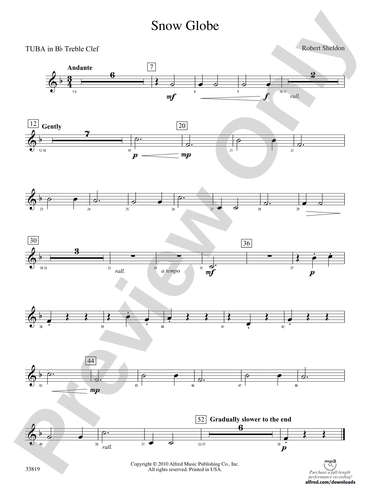 Snow Globe: (wp) B-flat Tuba T.C.