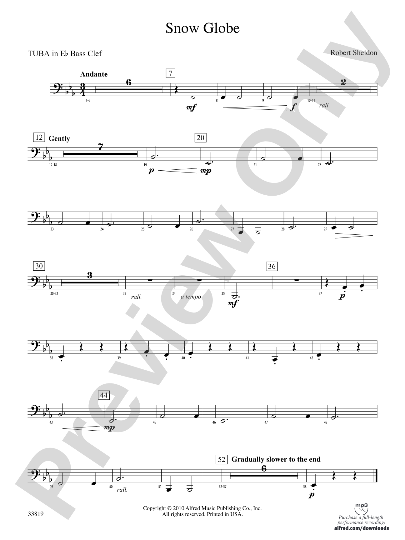 Snow Globe: (wp) E-flat Tuba B.C.