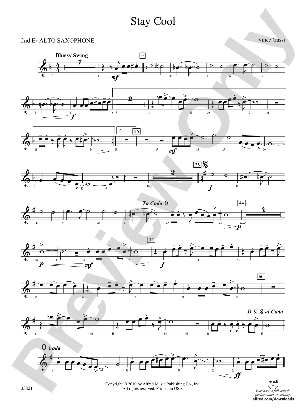 Stay Cool: 2nd E-flat Alto Saxophone