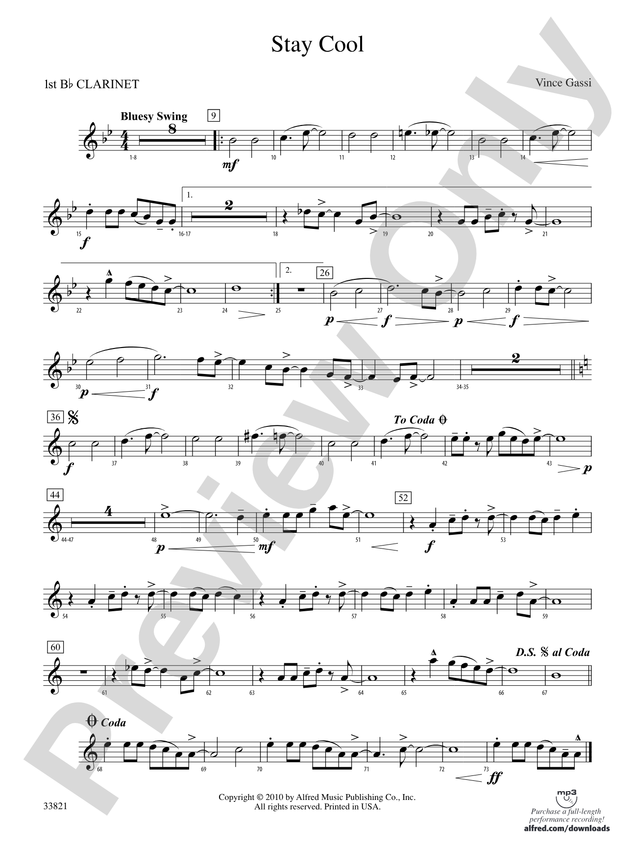 Stay Cool: 1st B-flat Clarinet