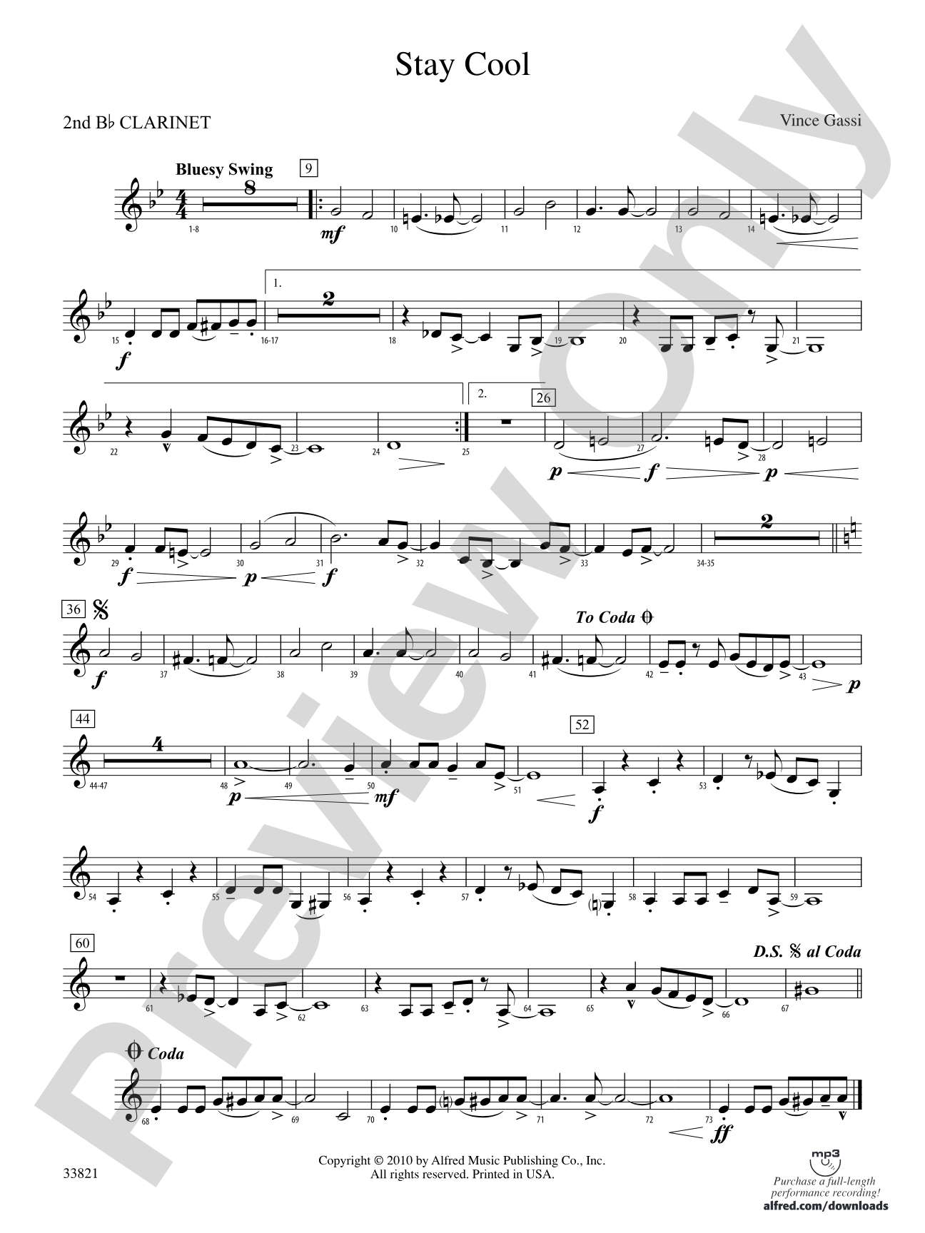 Stay Cool: 2nd B-flat Clarinet
