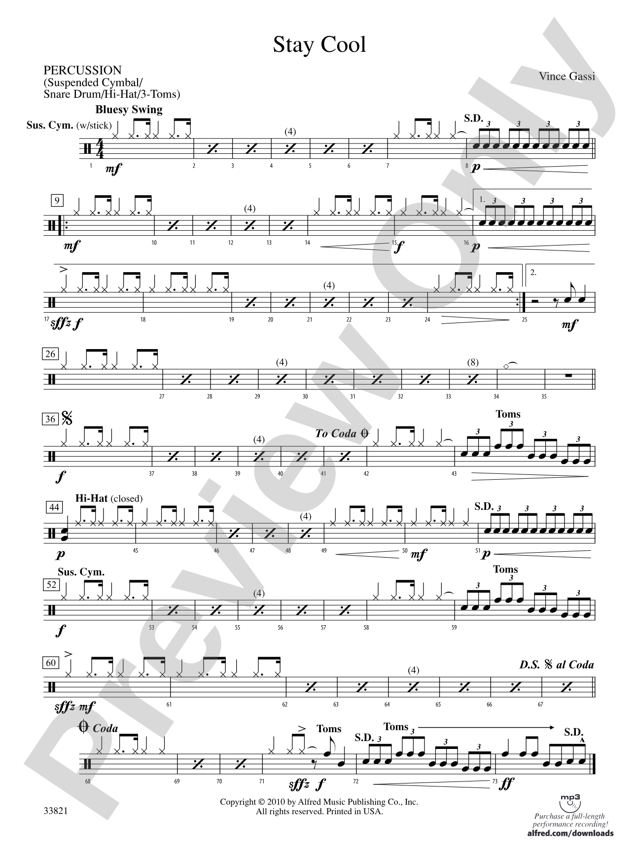 Stay Cool: 1st Percussion