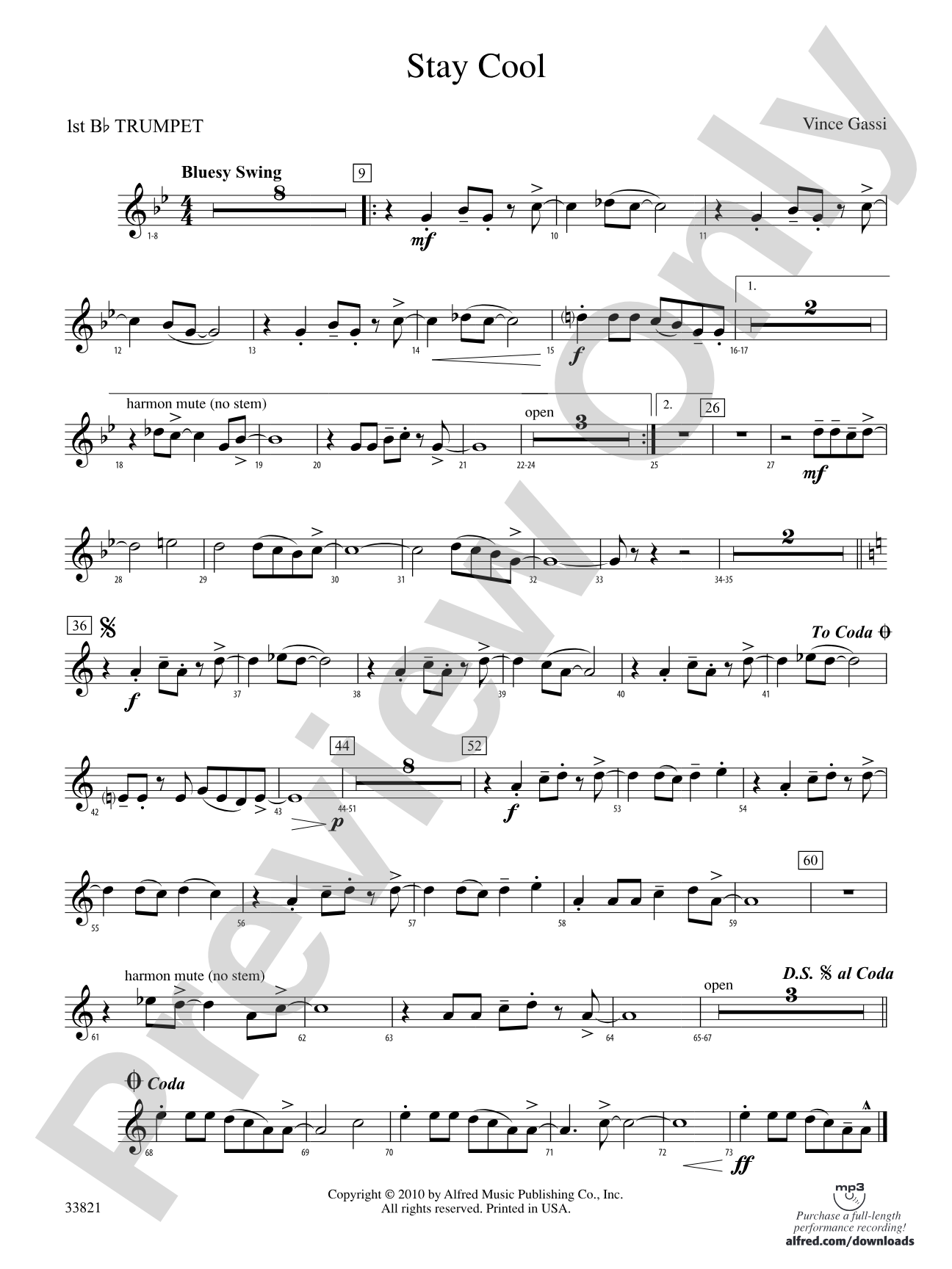 Stay Cool: 1st B-flat Trumpet