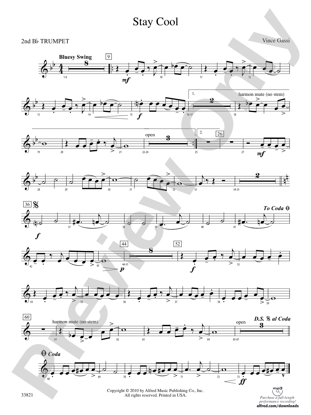 Stay Cool: 2nd B-flat Trumpet