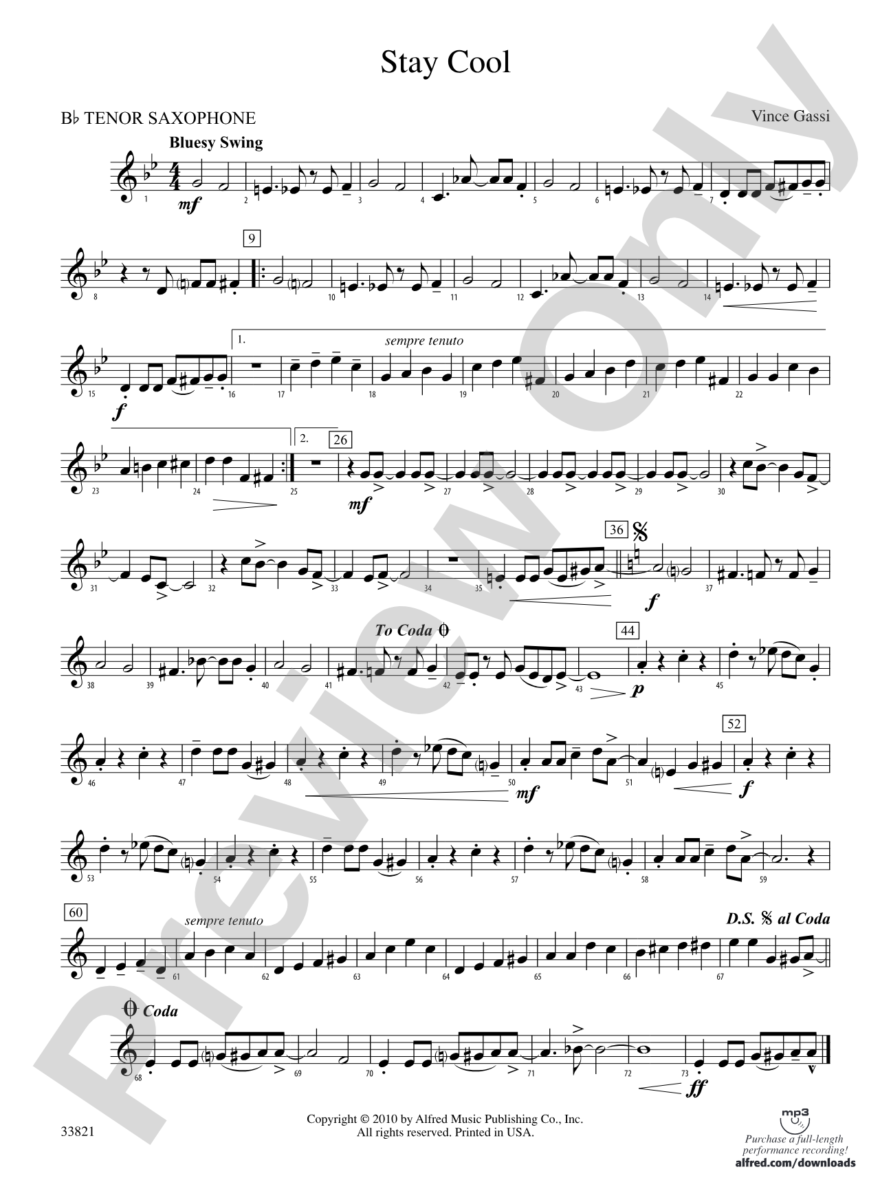 Stay Cool: B-flat Tenor Saxophone