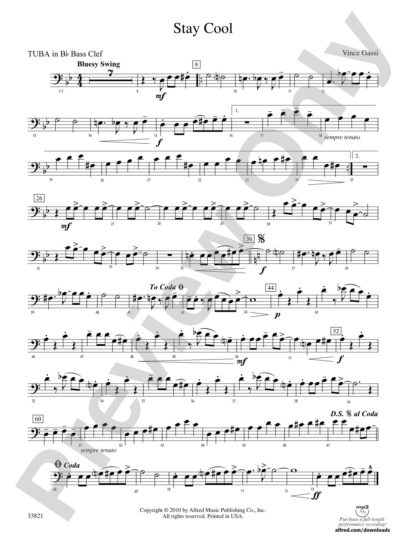 Stay Cool: (wp) B-flat Tuba B.C.