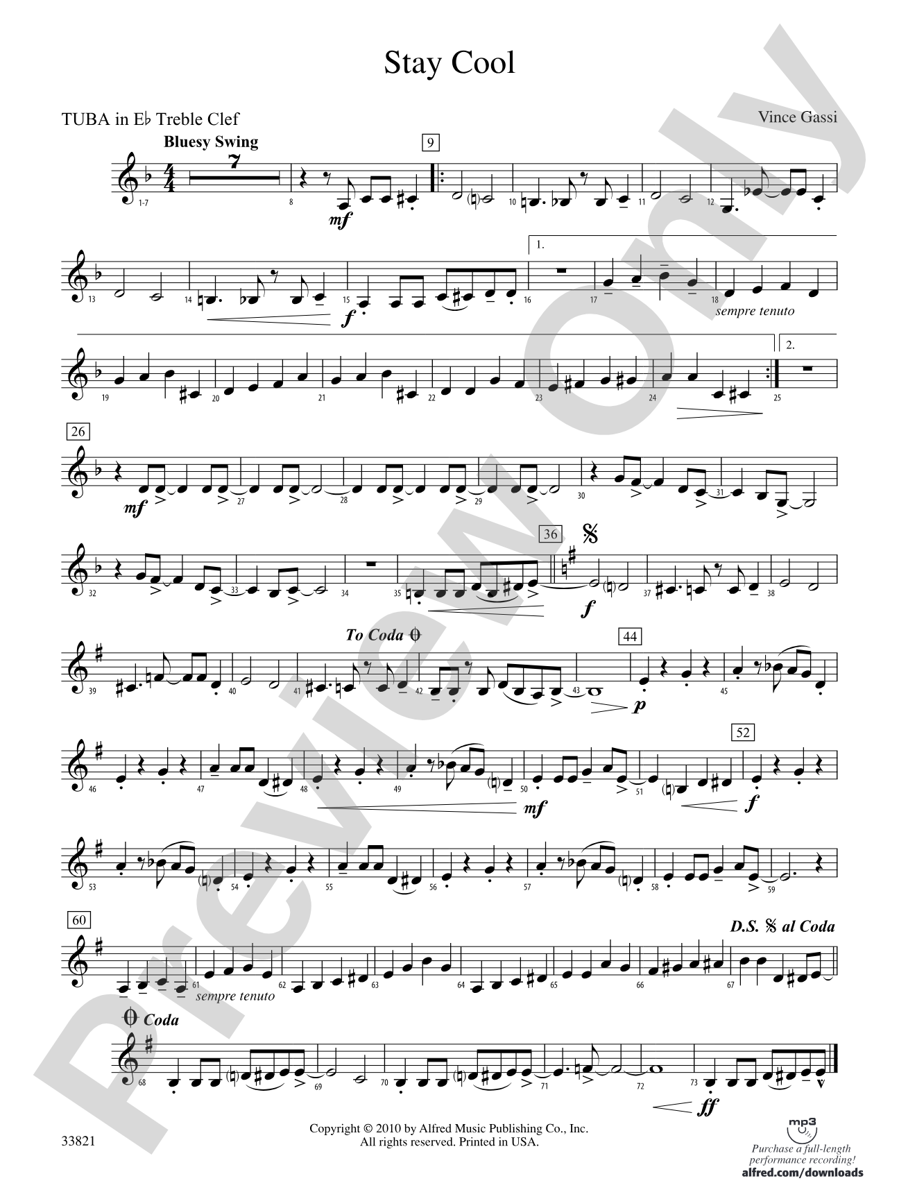 Stay Cool: (wp) E-flat Tuba T.C.