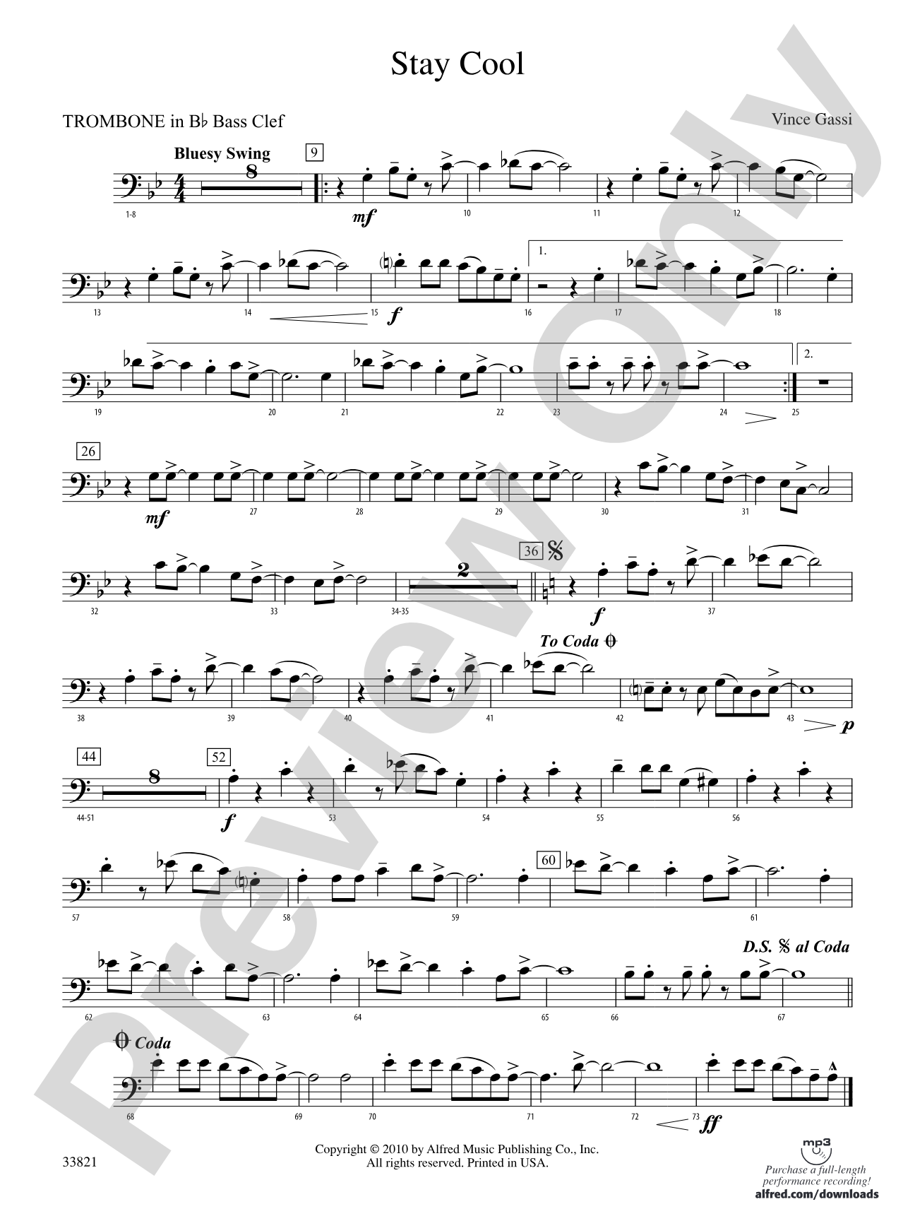 Stay Cool: (wp) 1st B-flat Trombone B.C.