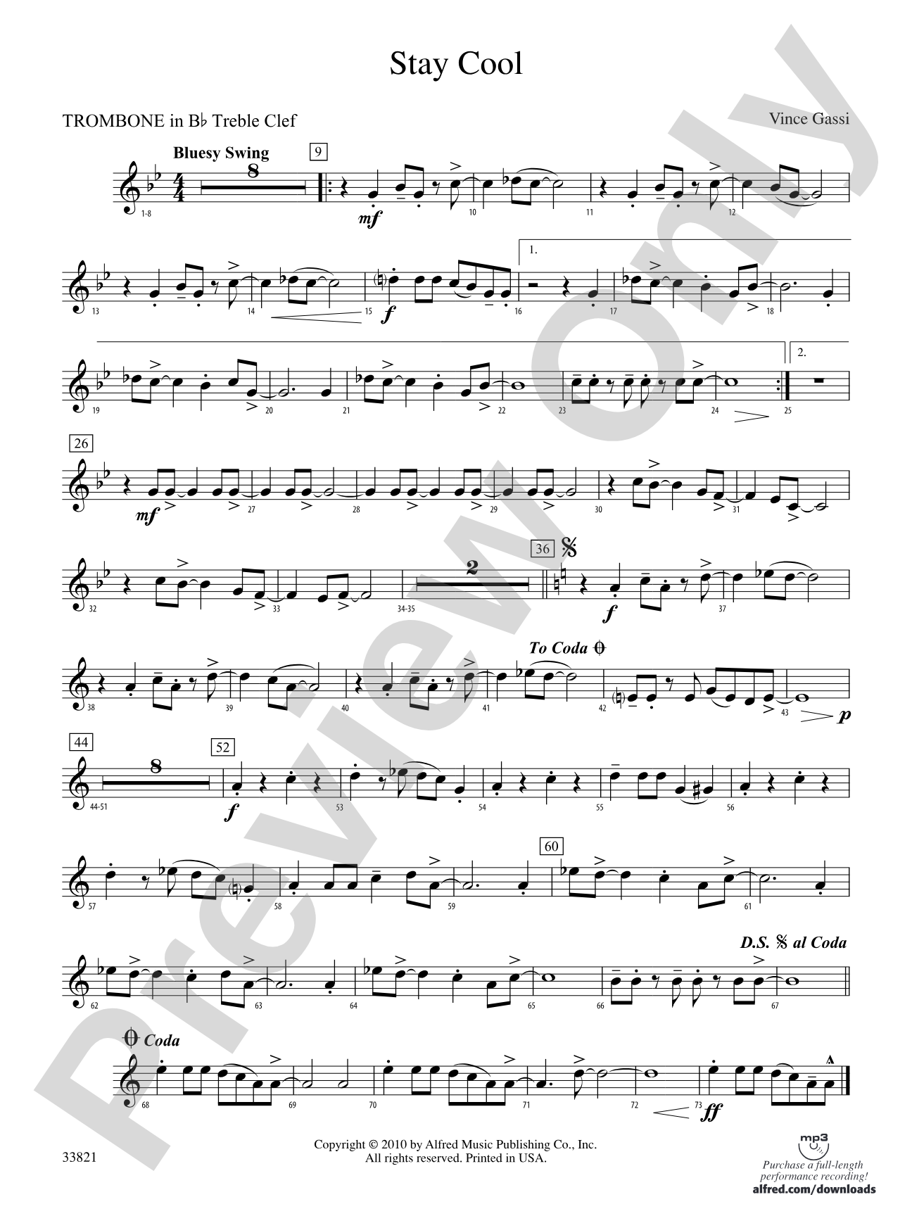 Stay Cool: (wp) 1st B-flat Trombone T.C.