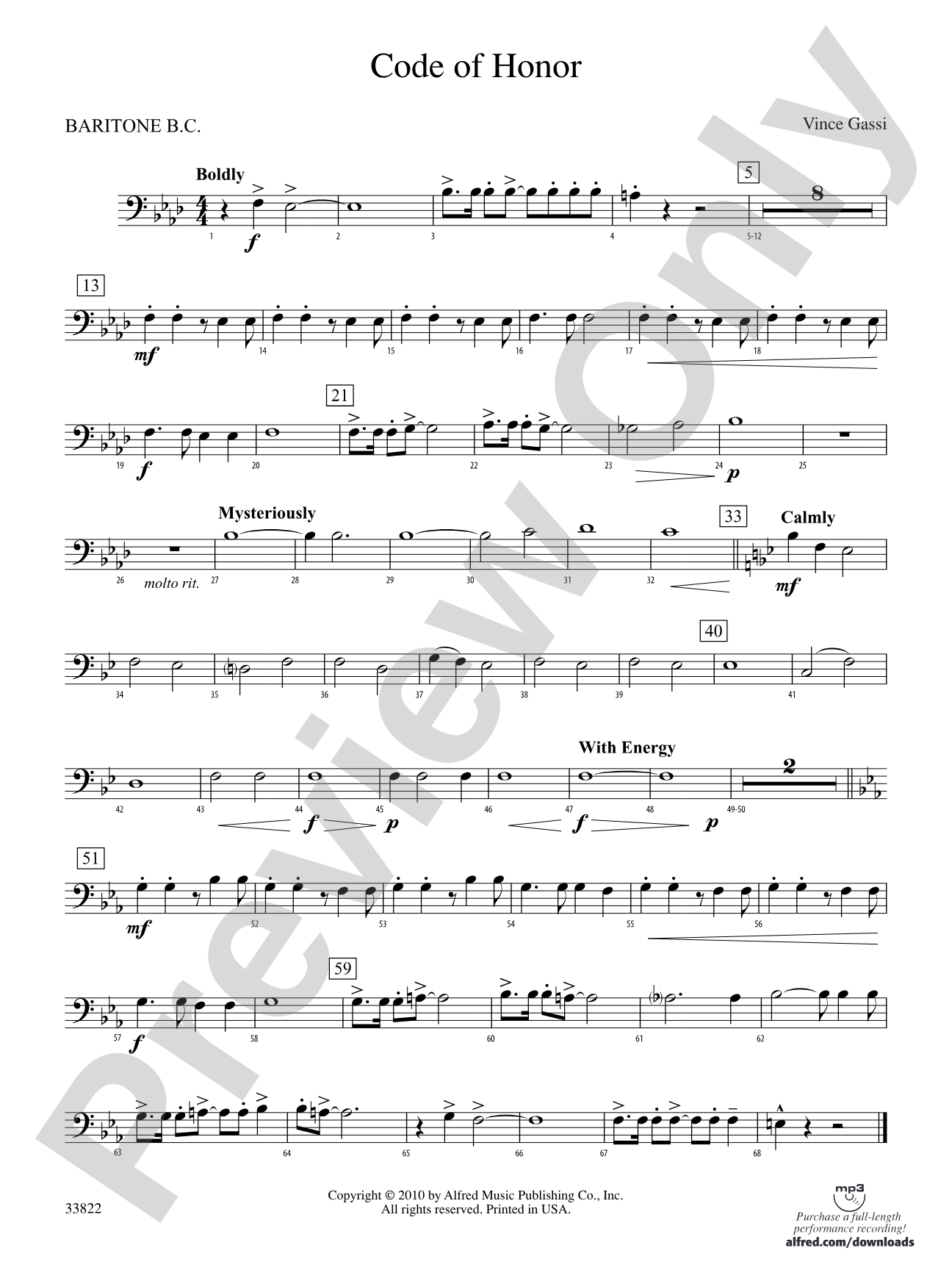 Code of Honor: Baritone B.C.