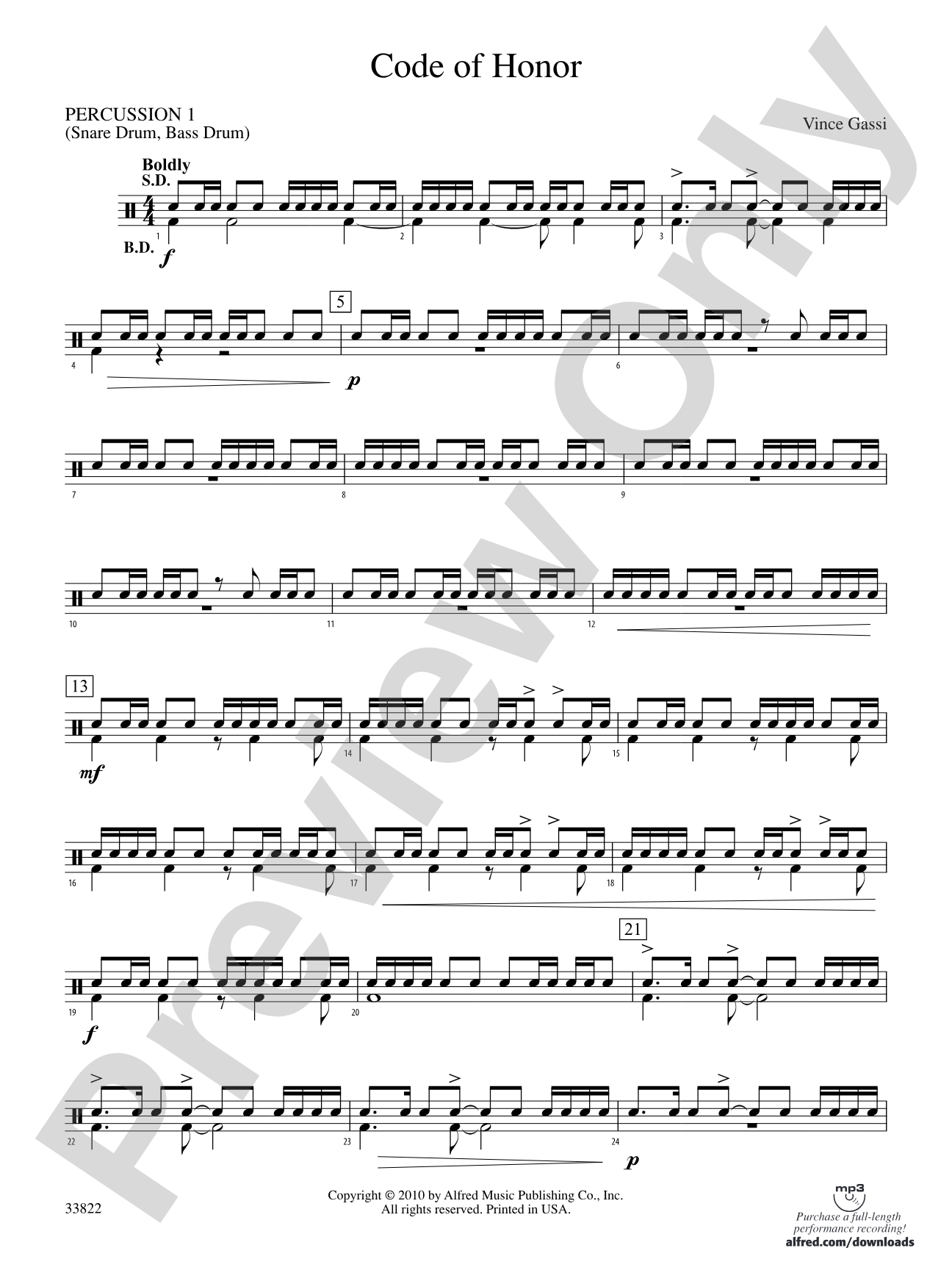 Code of Honor: 1st Percussion
