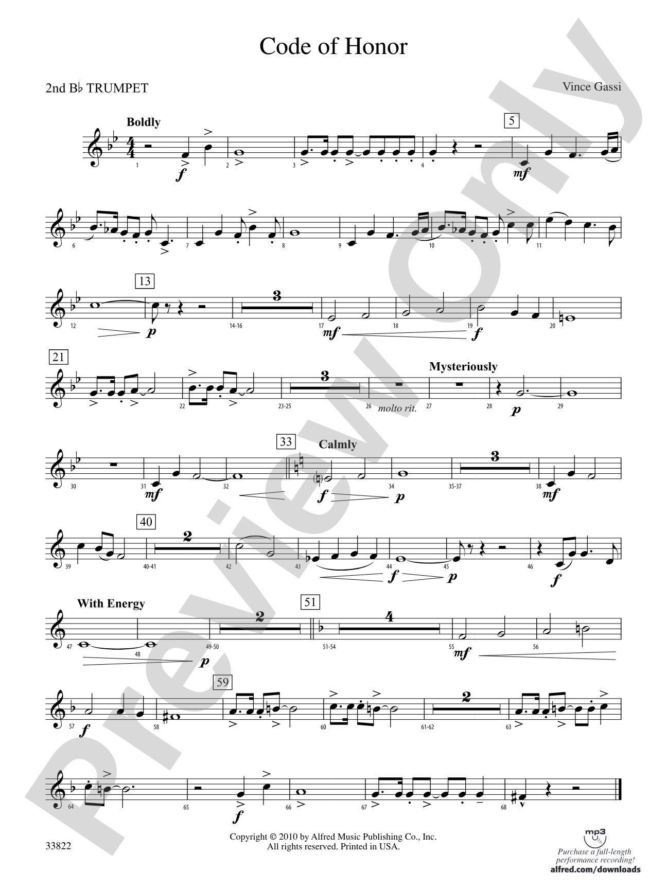 Code of Honor: 2nd B-flat Trumpet