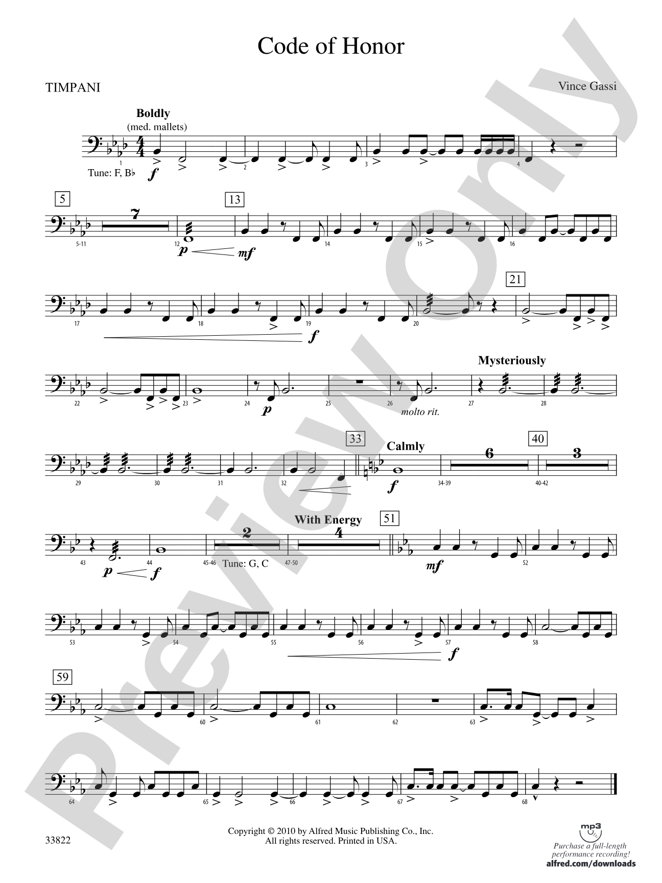 Code of Honor: Timpani