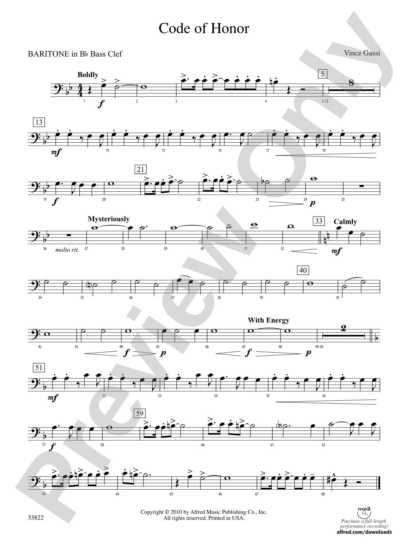 Code of Honor: (wp) B-flat Baritone B.C.