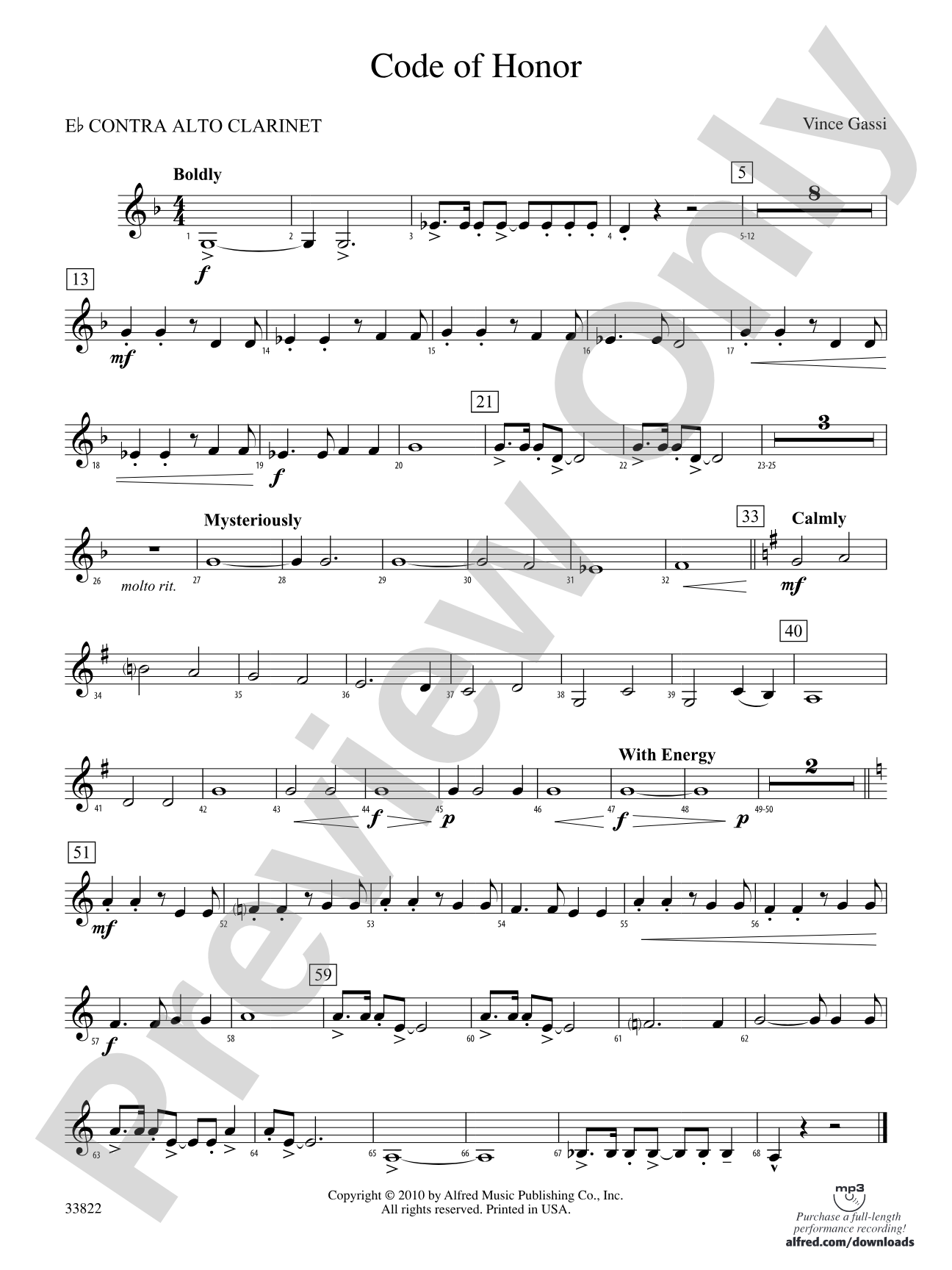 Code of Honor: (wp) E-flat Contrabass Clarinet