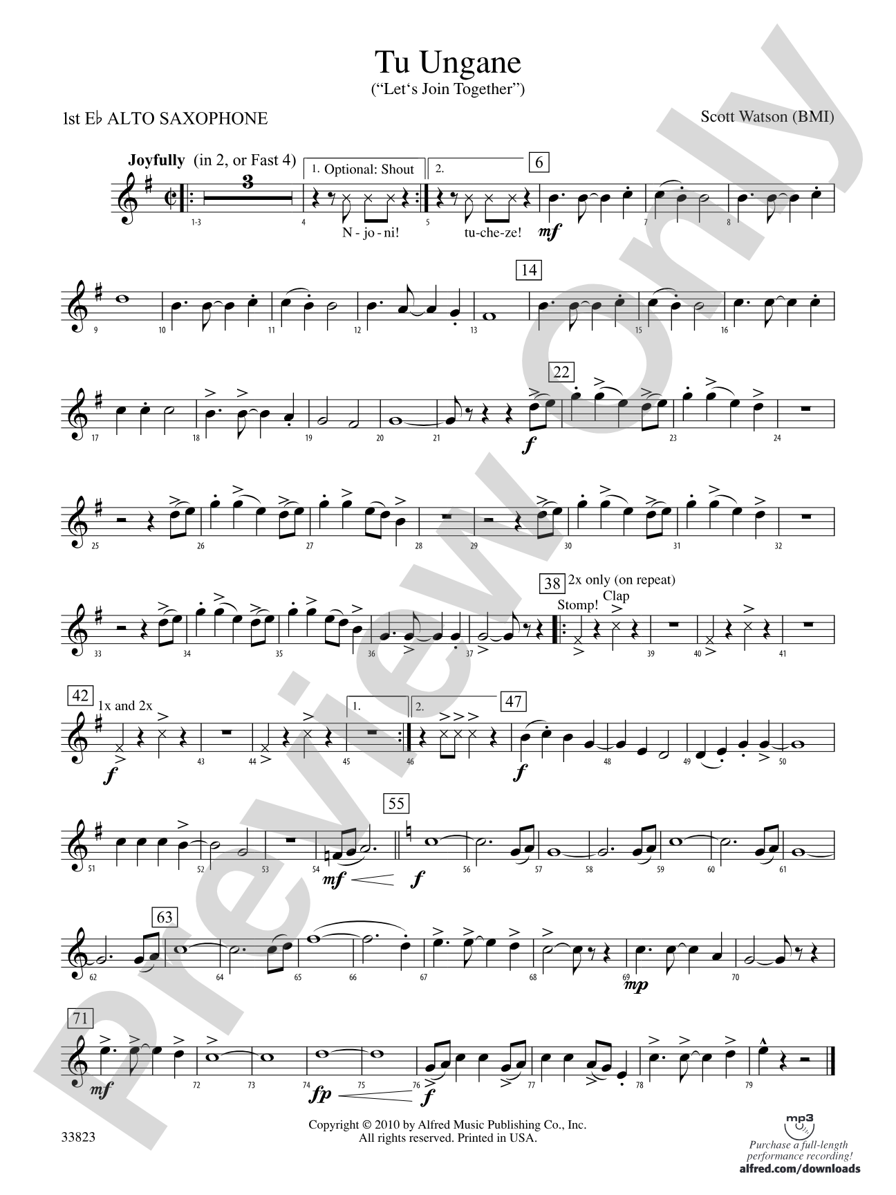 Tu Ungane: E-flat Alto Saxophone