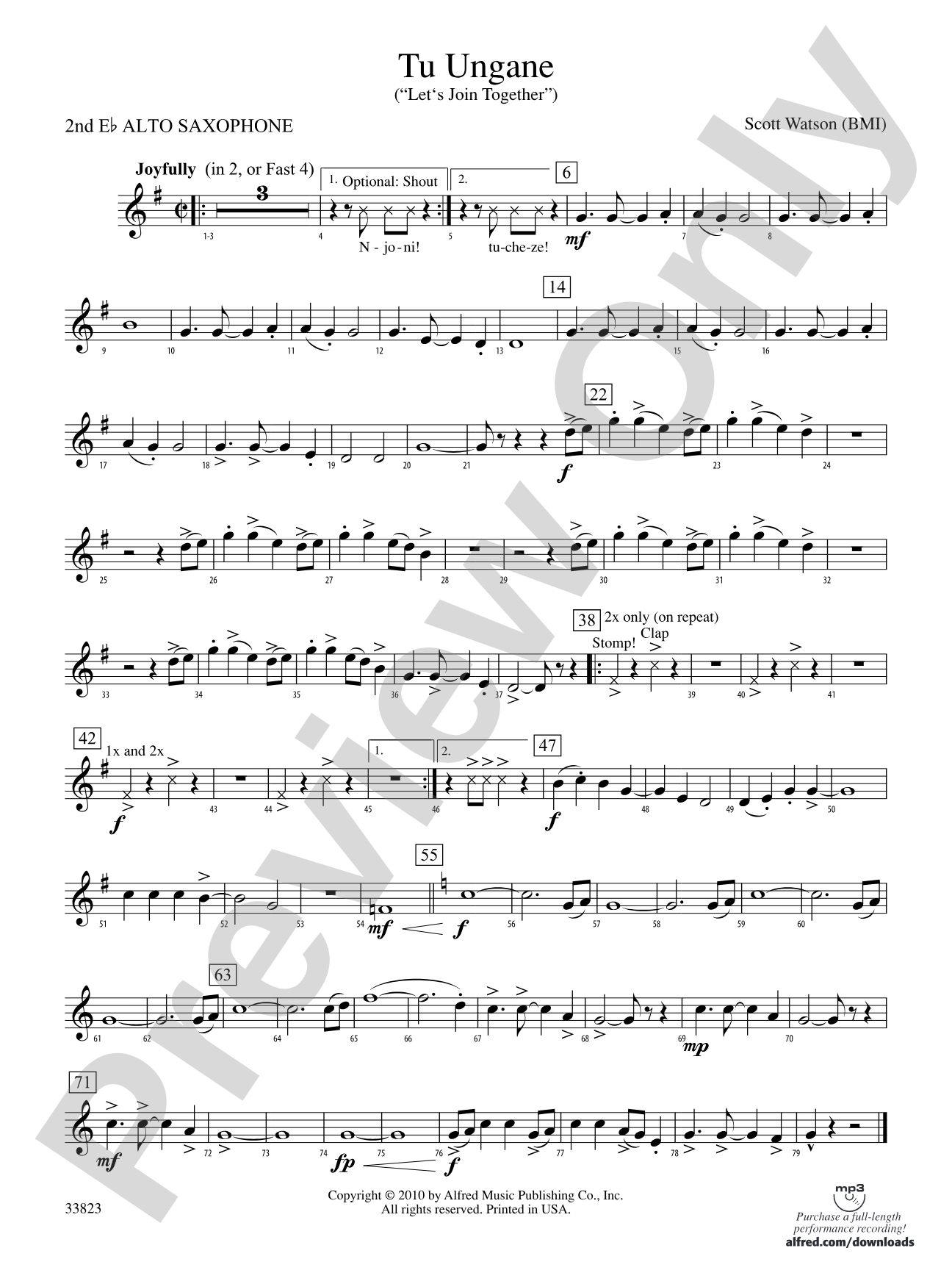 Tu Ungane: 2nd E-flat Alto Saxophone