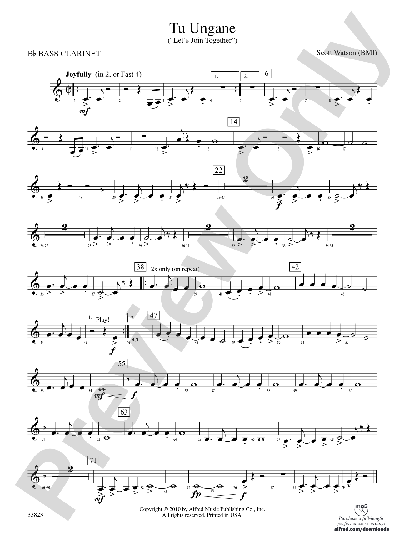 Tu Ungane: B-flat Bass Clarinet