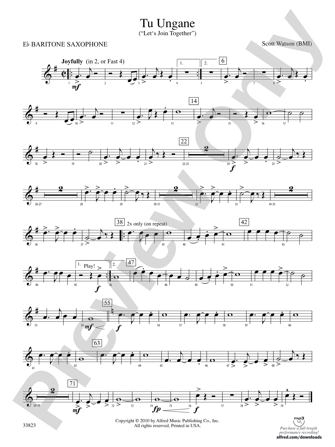 Tu Ungane: E-flat Baritone Saxophone