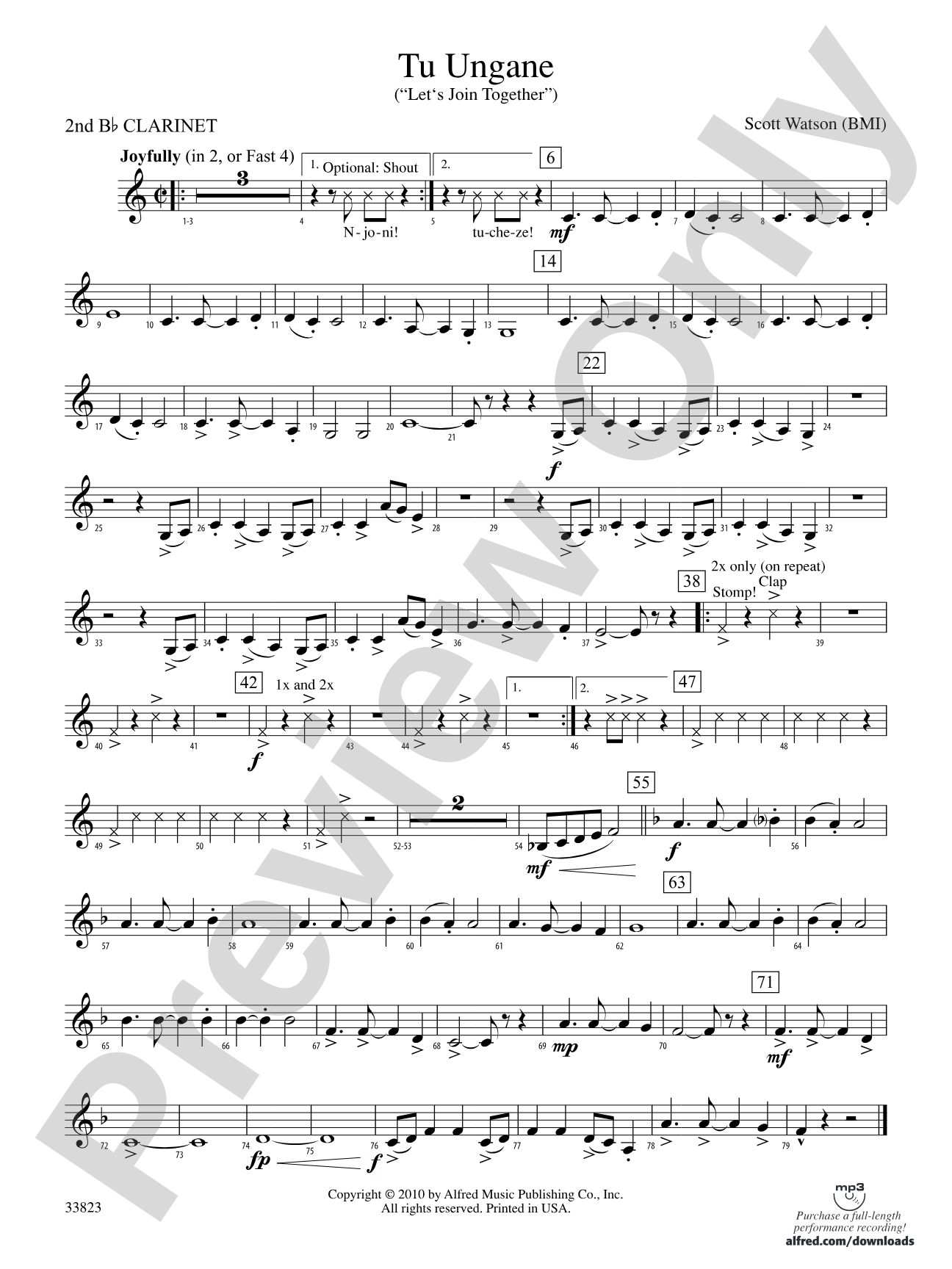 Tu Ungane: 2nd B-flat Clarinet