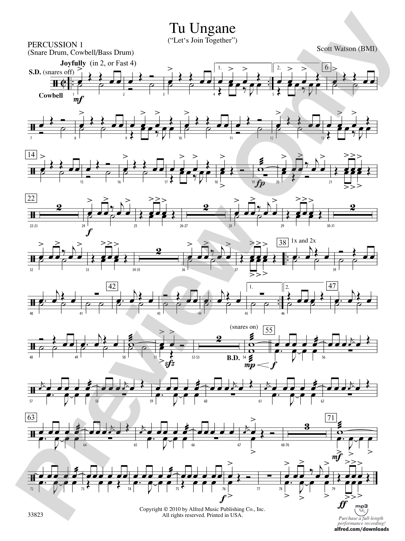 Tu Ungane: 1st Percussion