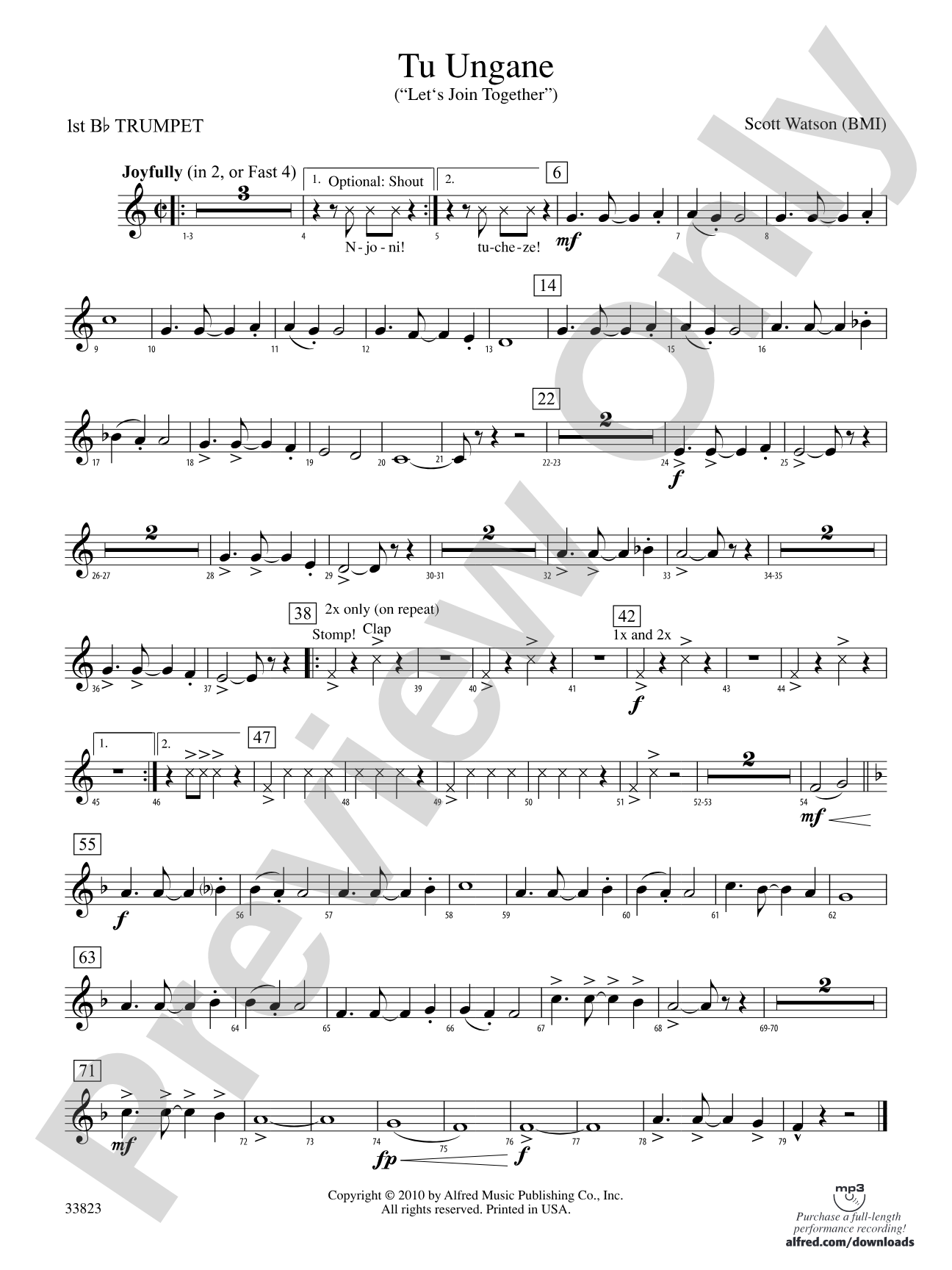 Tu Ungane: 1st B-flat Trumpet