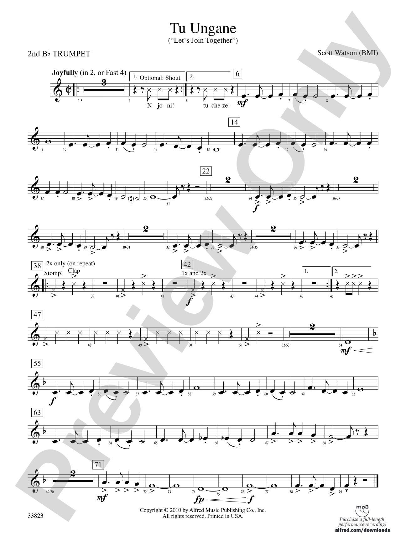 Tu Ungane: 2nd B-flat Trumpet
