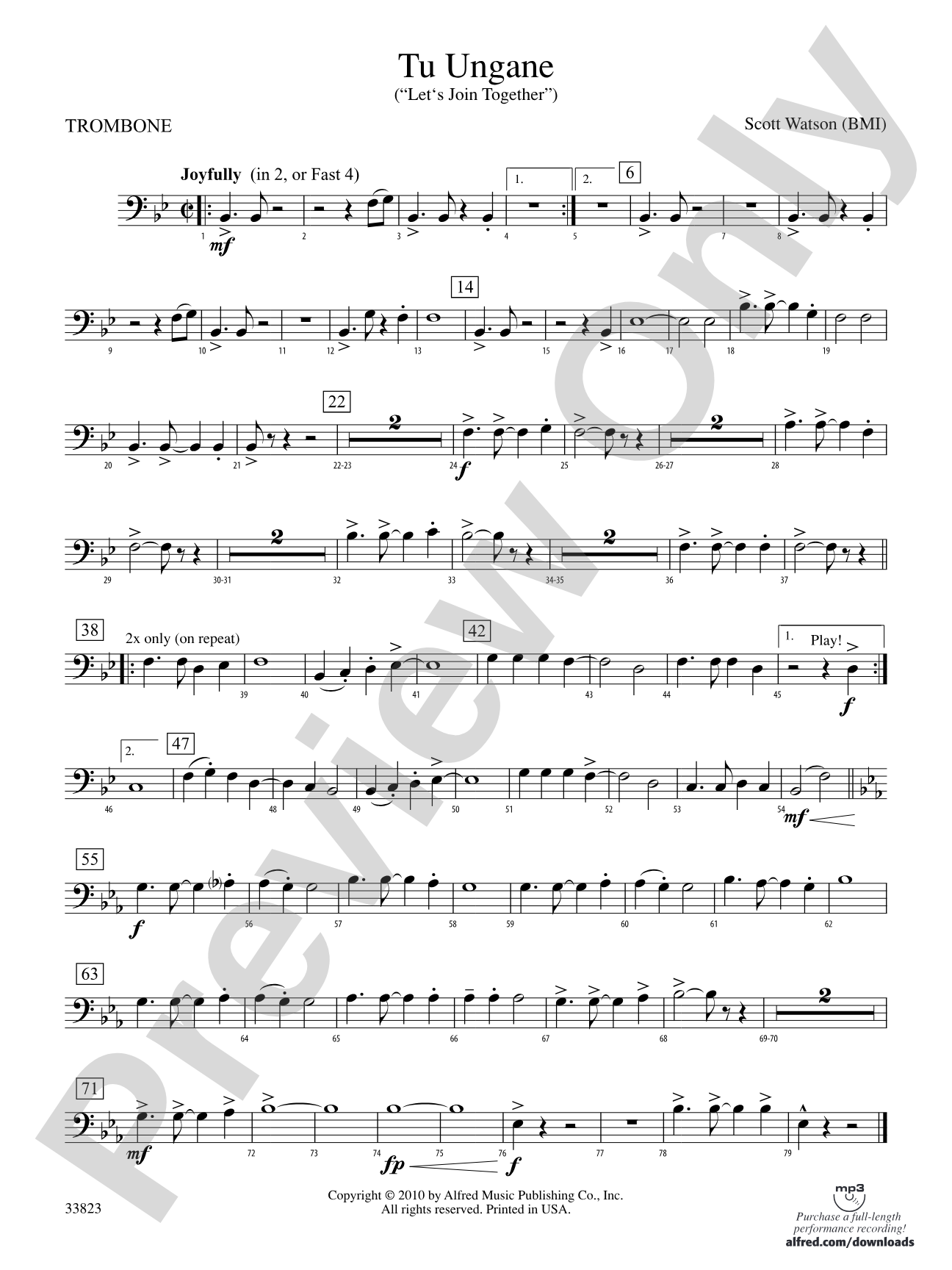 Tu Ungane: 1st Trombone