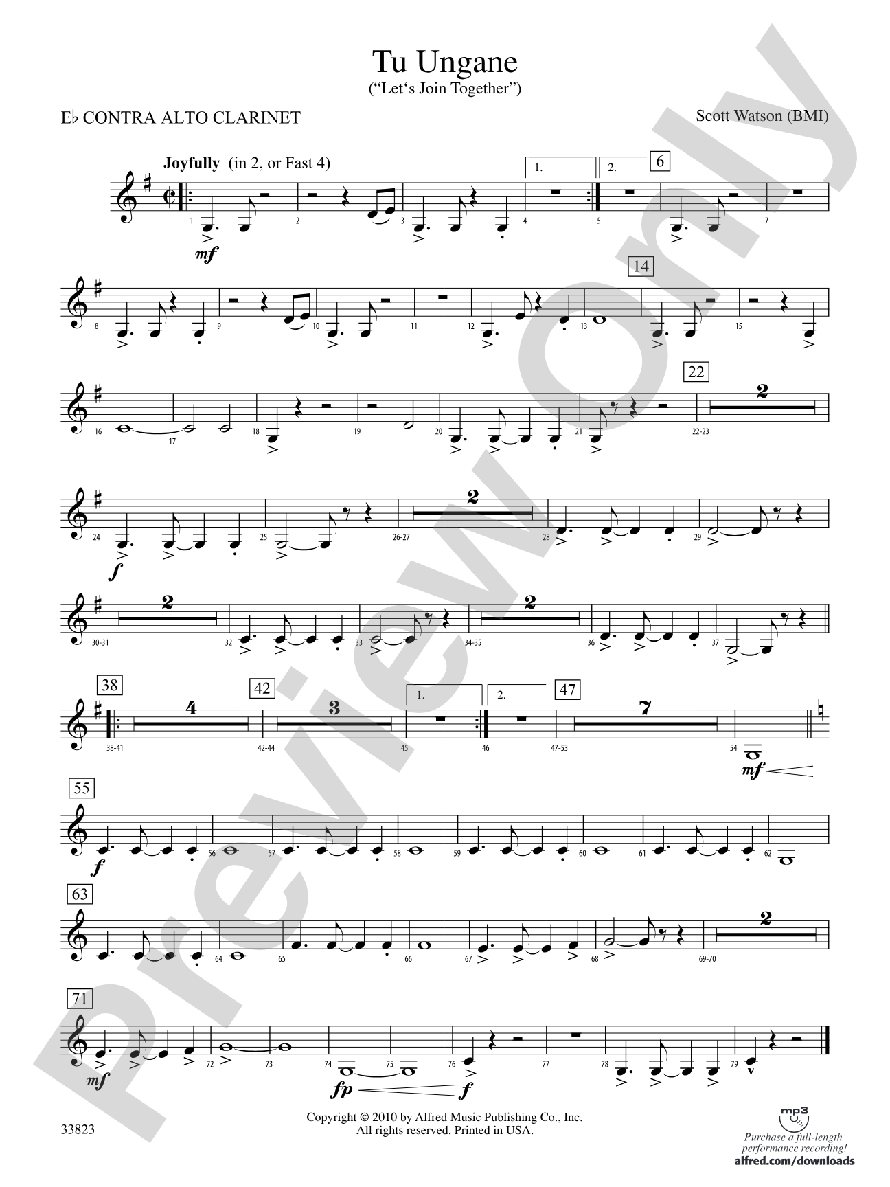 Tu Ungane: (wp) E-flat Contrabass Clarinet