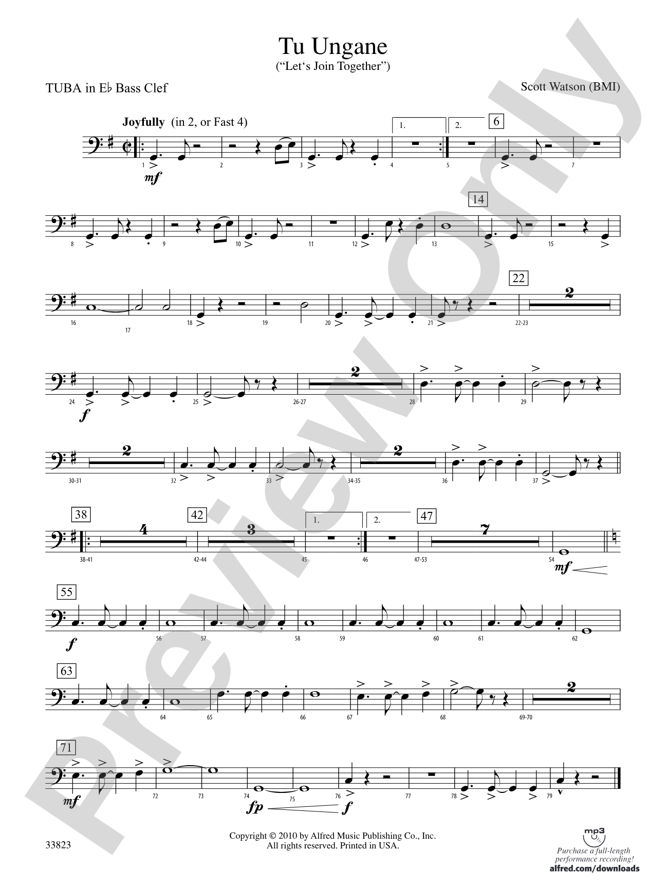 Tu Ungane: (wp) E-flat Tuba B.C.