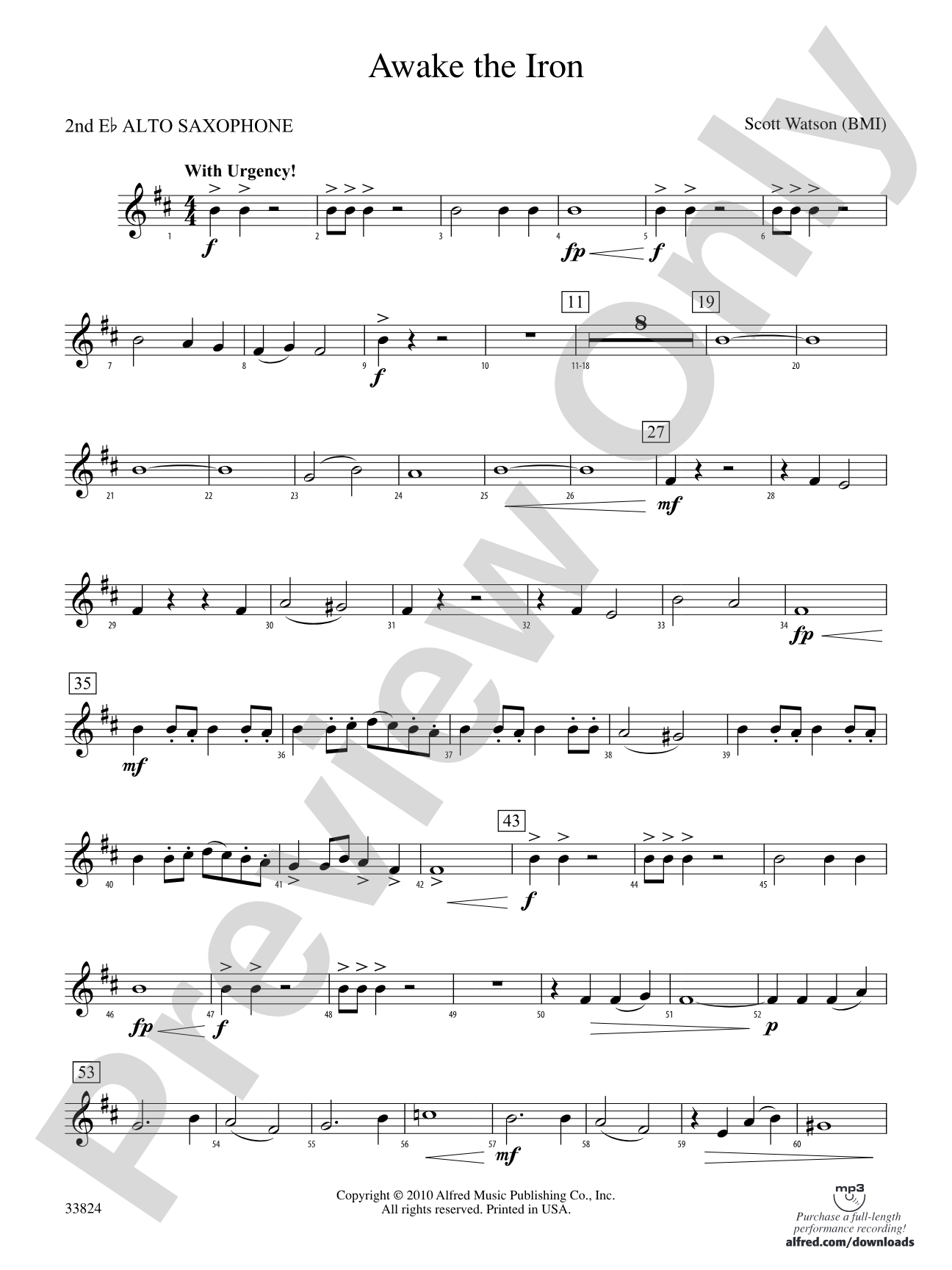 Awake the Iron: 2nd E-flat Alto Saxophone