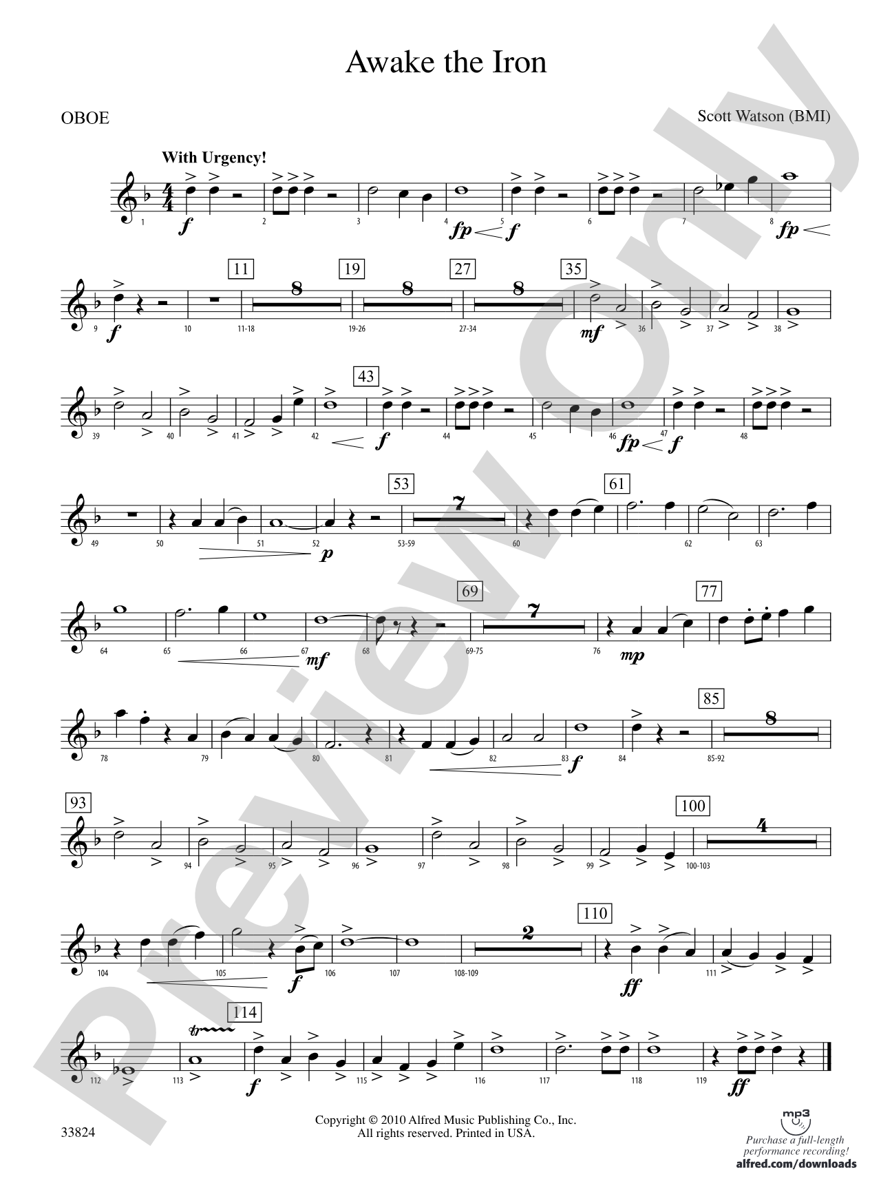 Awake the Iron: Oboe