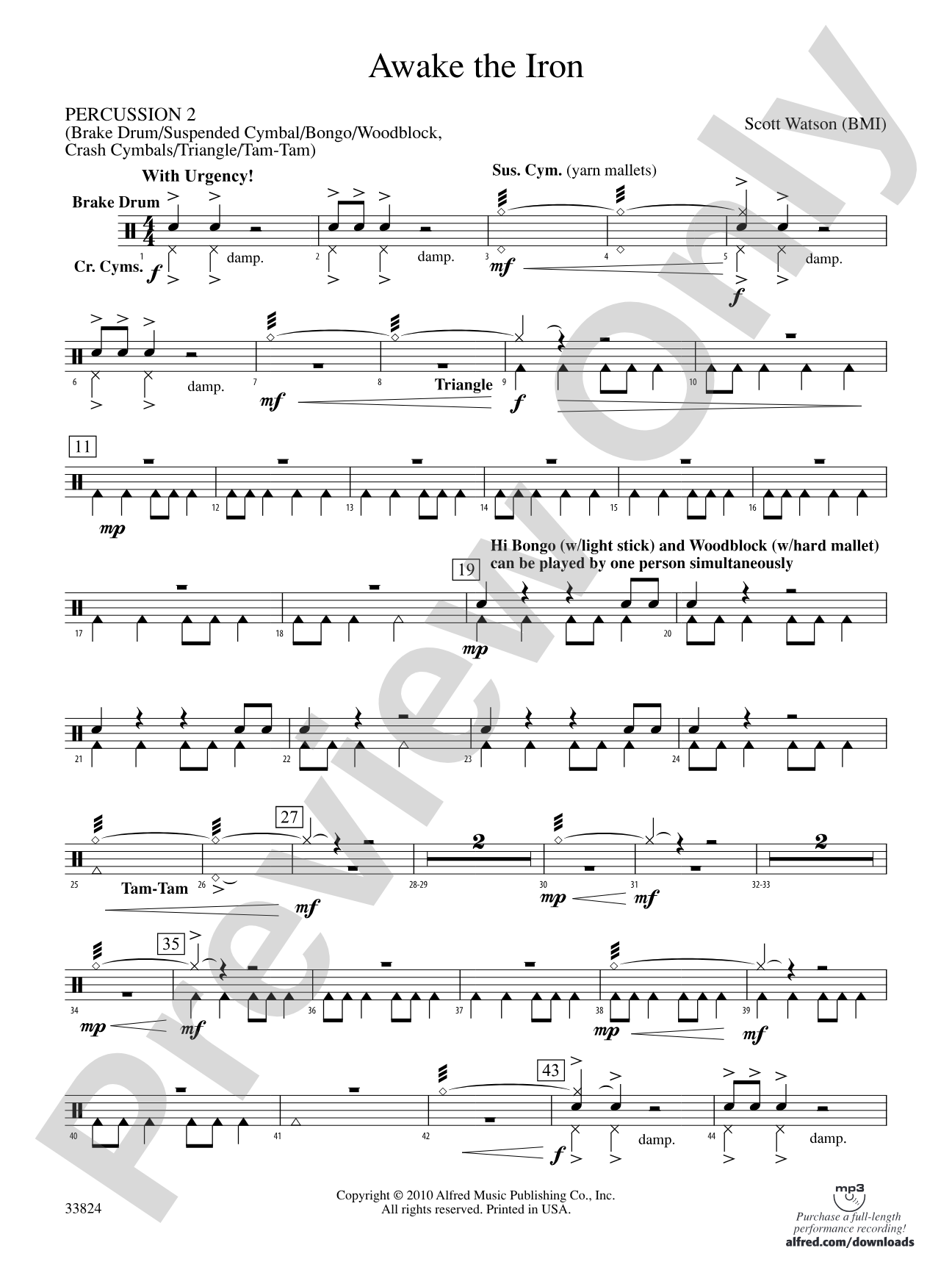 Awake the Iron: 2nd Percussion