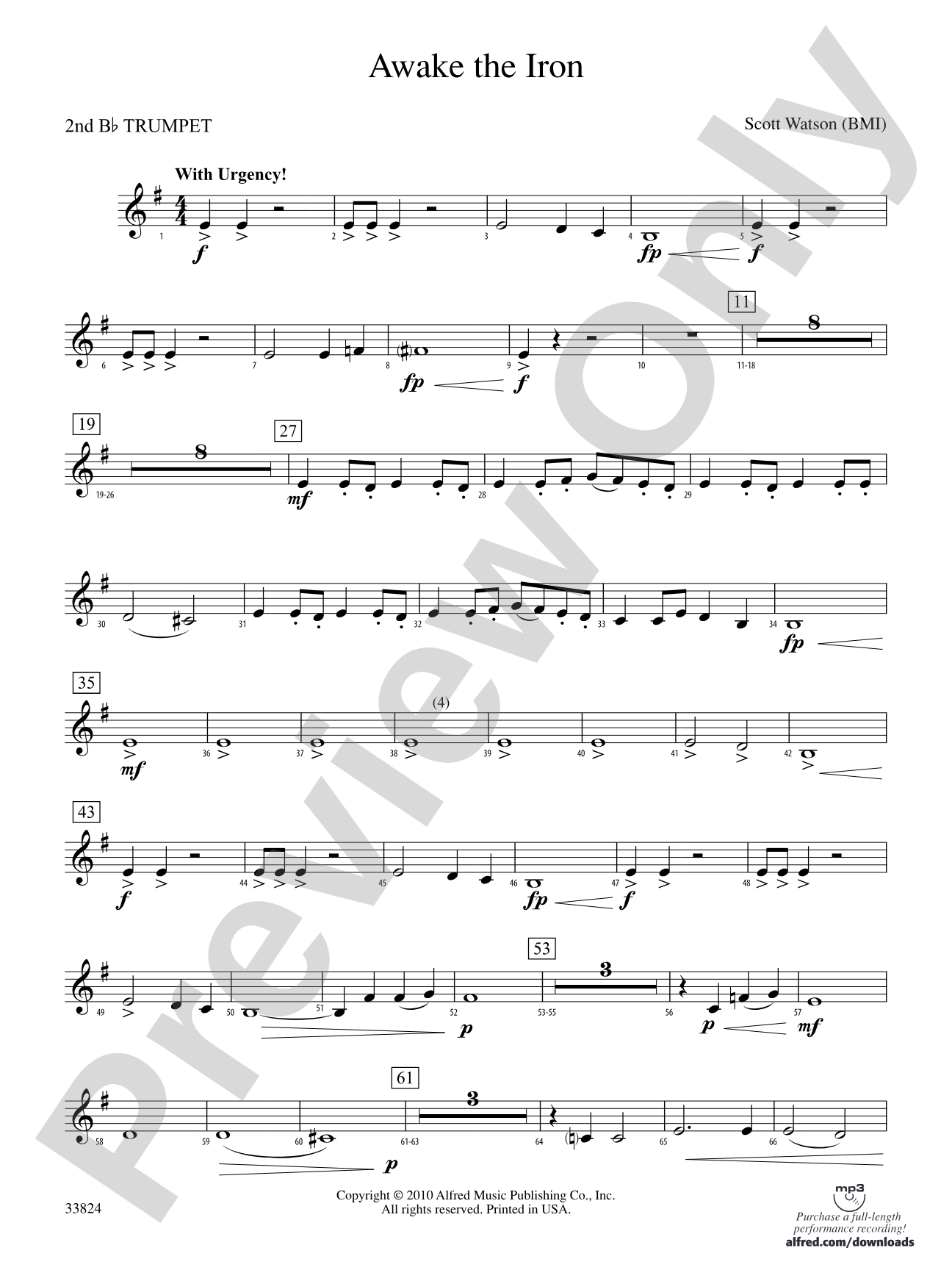 Awake the Iron: 2nd B-flat Trumpet