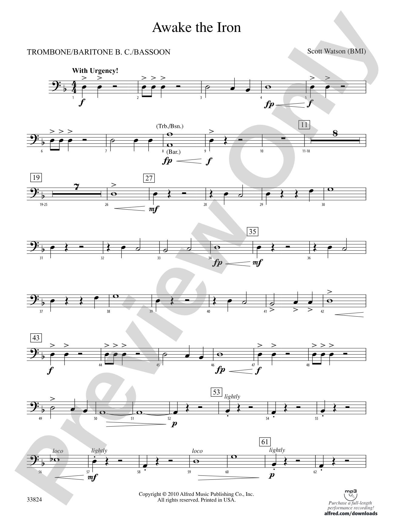 Awake the Iron: 1st Trombone