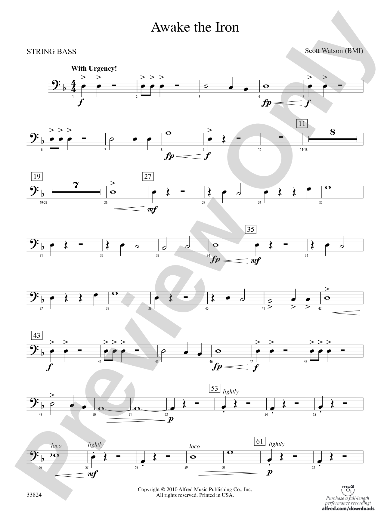 Awake the Iron: (wp) String Bass