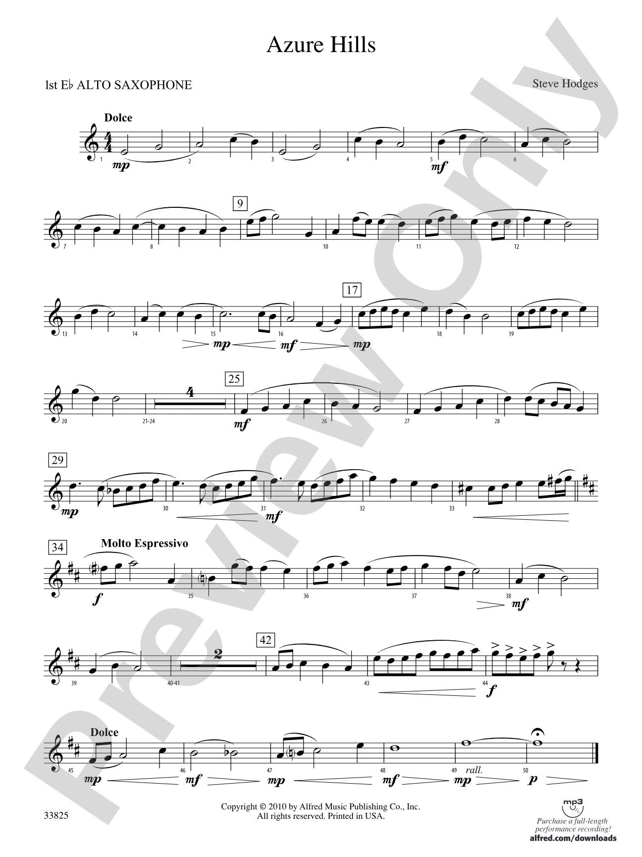 Azure Hills: E-flat Alto Saxophone