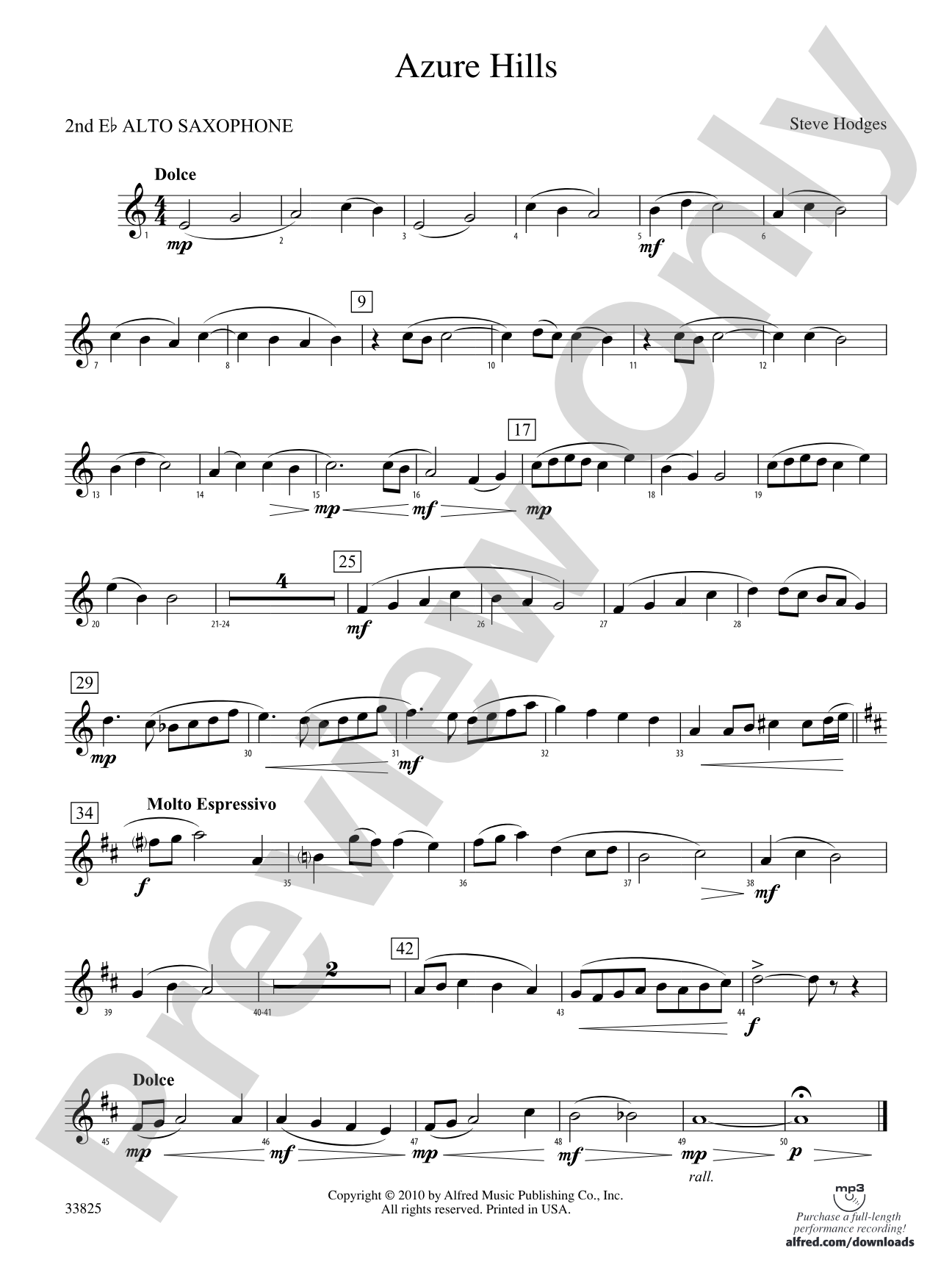 Azure Hills: 2nd E-flat Alto Saxophone