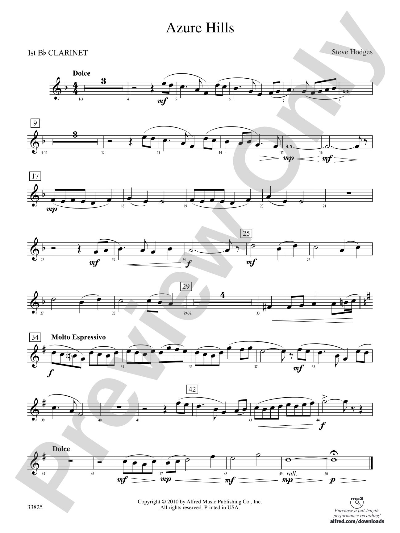 Azure Hills: 1st B-flat Clarinet