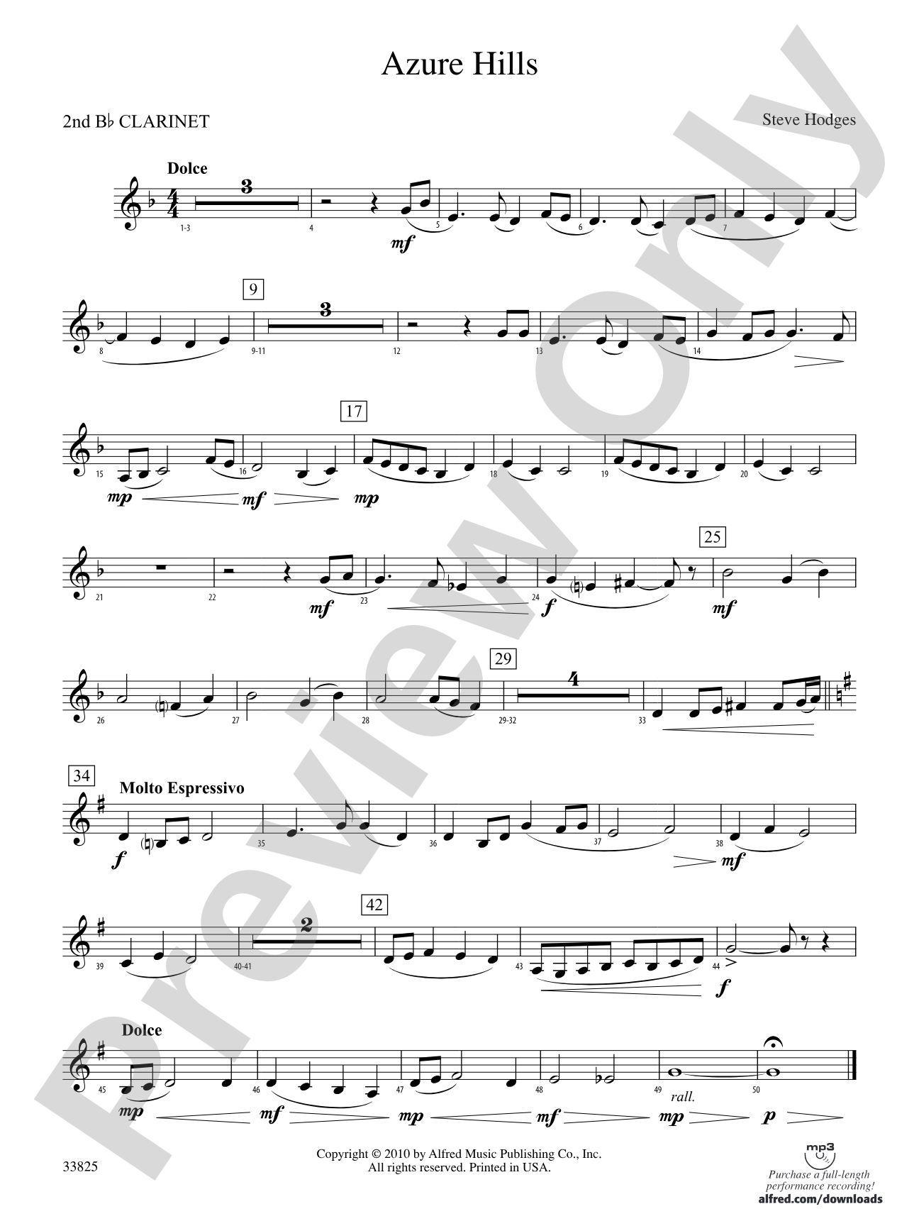 Azure Hills: 2nd B-flat Clarinet