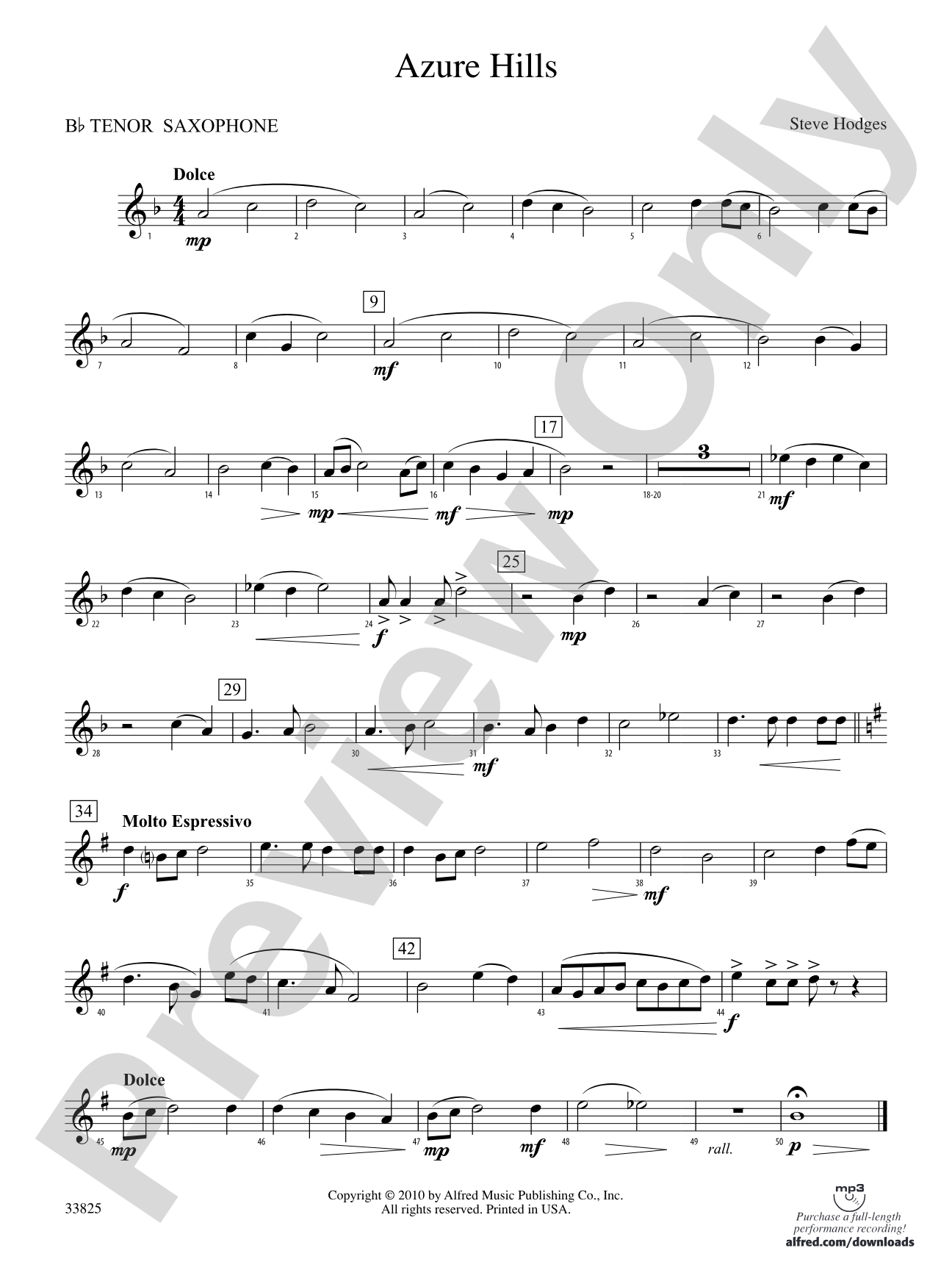 Azure Hills: B-flat Tenor Saxophone
