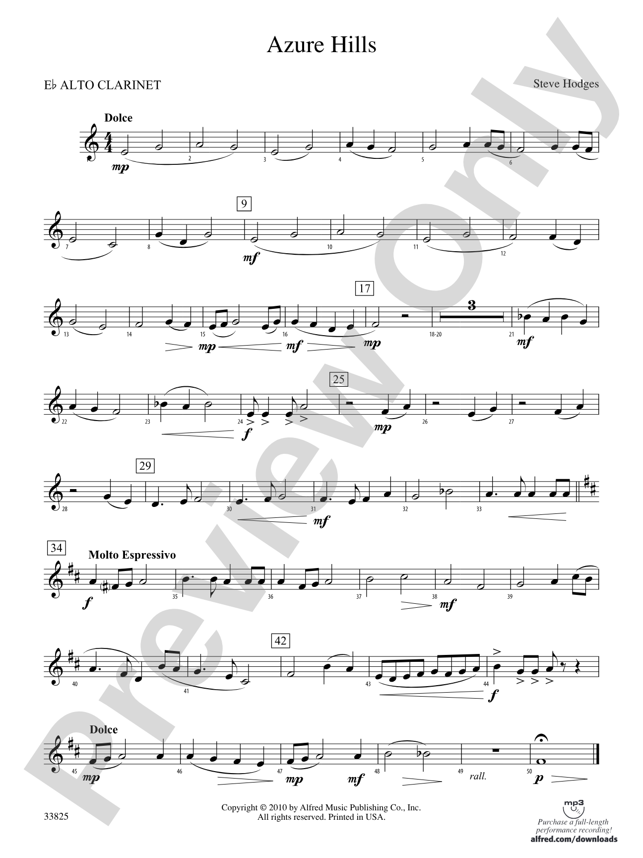 Azure Hills: (wp) E-flat Alto Clarinet