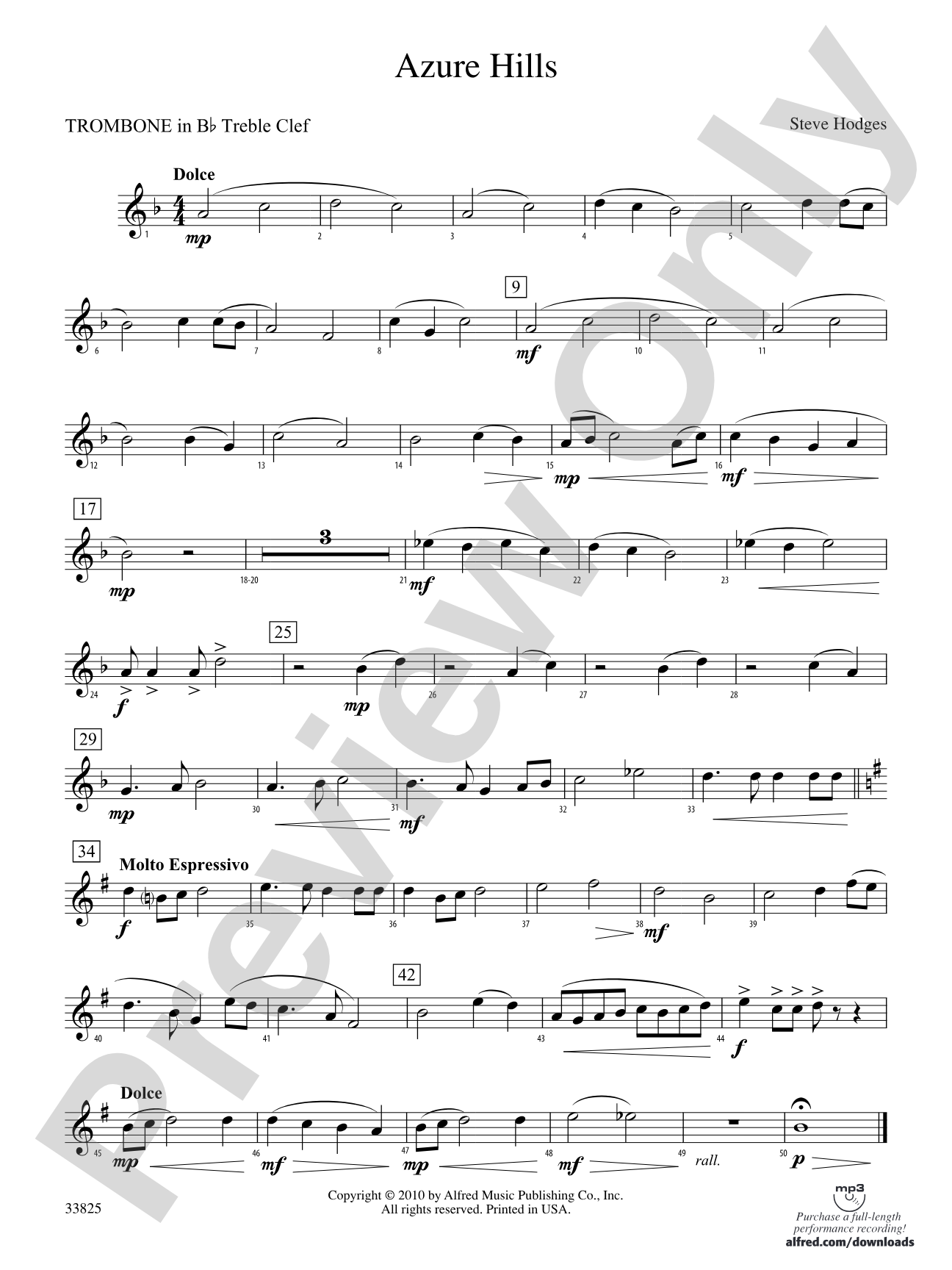 Azure Hills: (wp) 1st B-flat Trombone T.C.