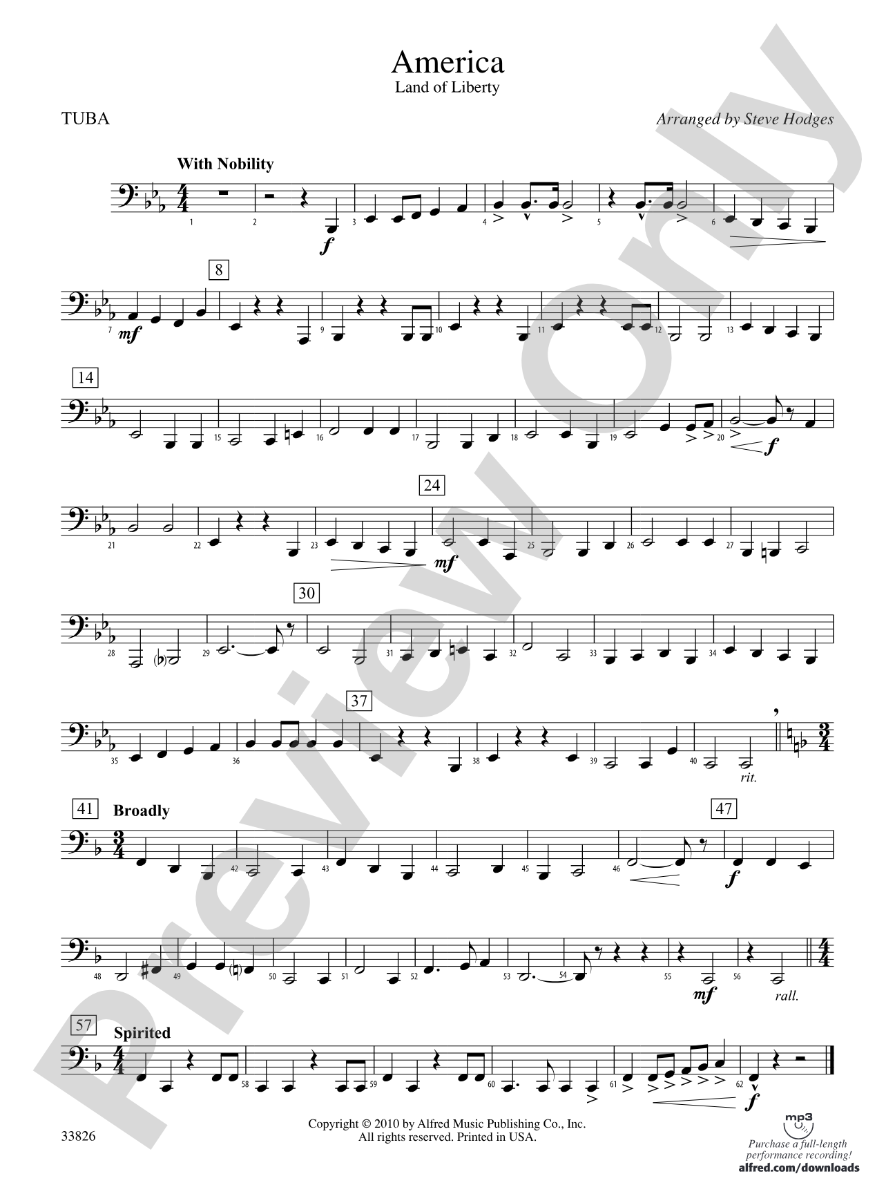 America - Land of Liberty: Tuba