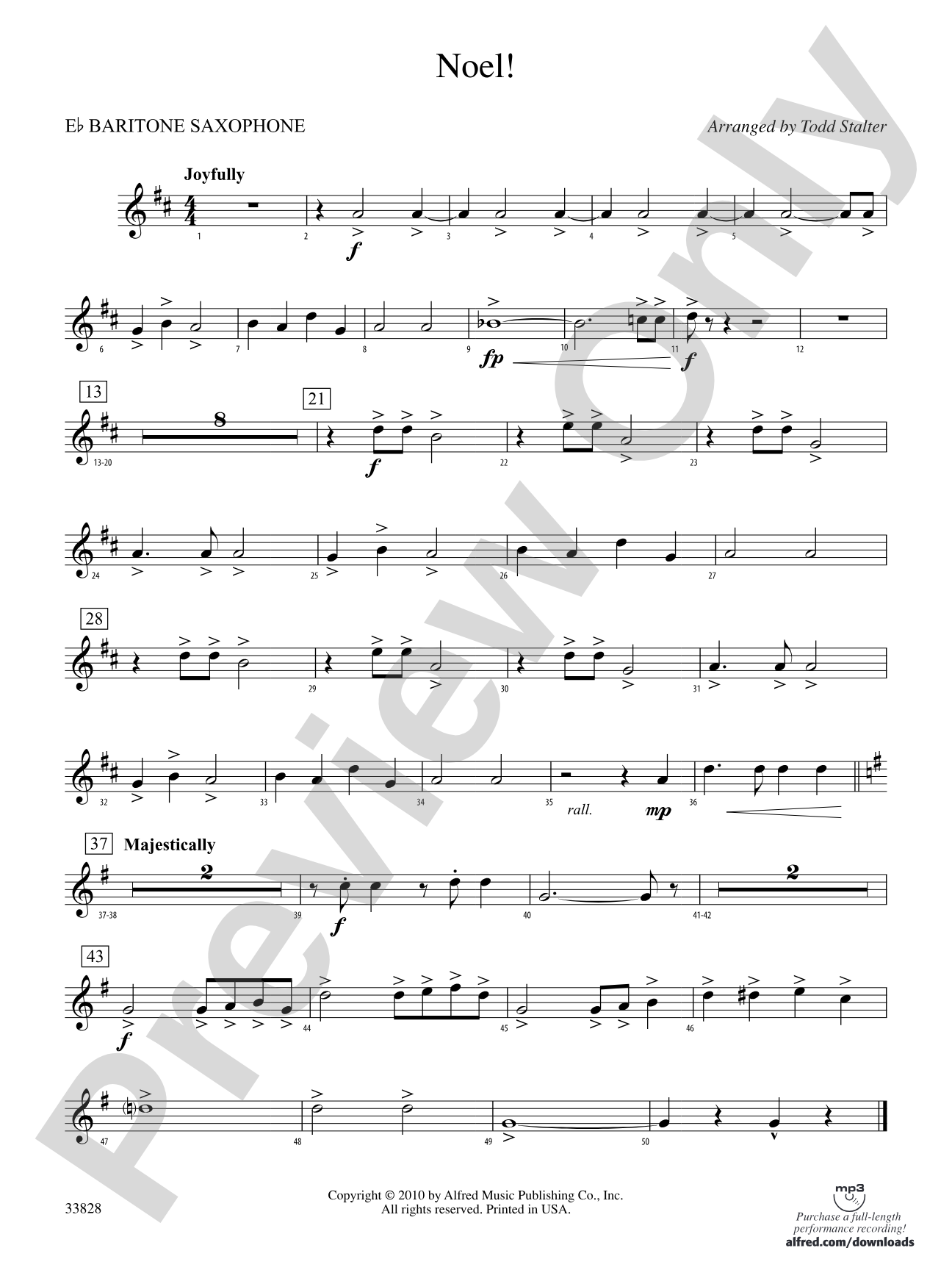 Noel!: E-flat Baritone Saxophone