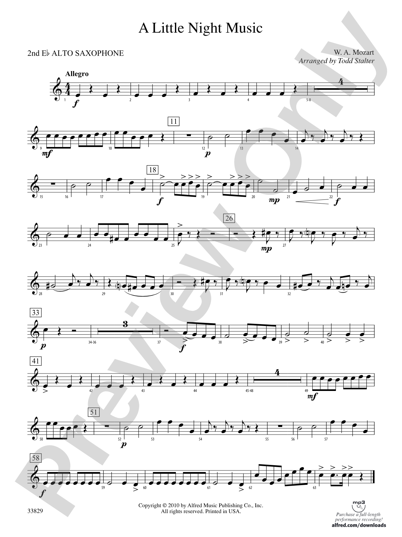 A Little Night Music: 2nd E-flat Alto Saxophone