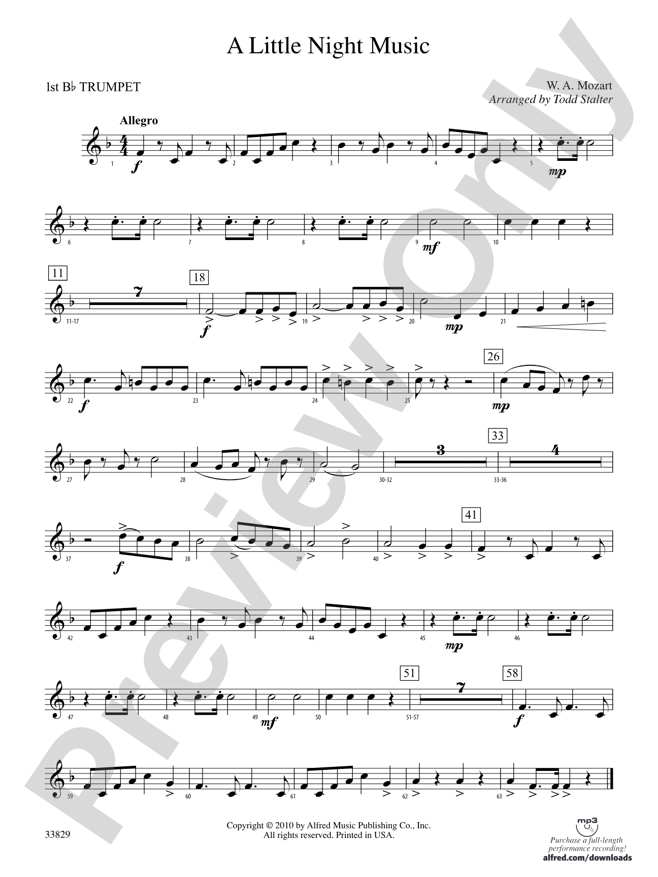 A Little Night Music: 1st B-flat Trumpet